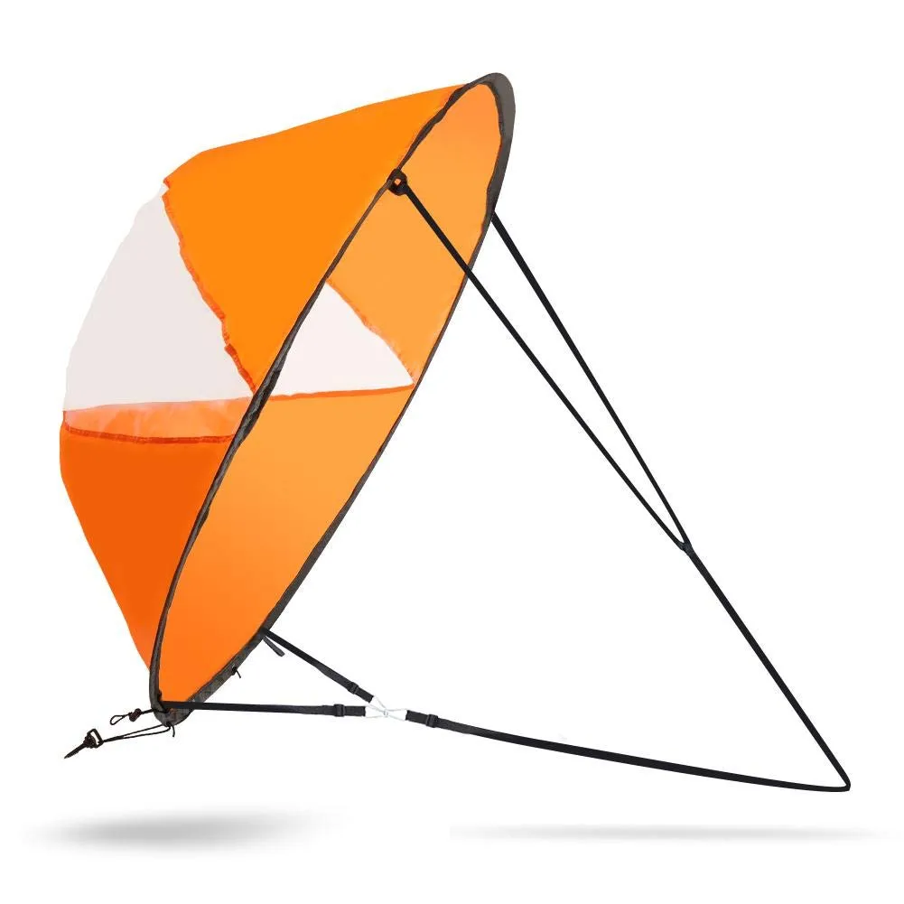 SUNGOOYUE Portable Kayak Wind Sail 108cm/42.52in Large Abbastanza Canoe Popup Kit per Vela Sottovento Accessori per Kayak per Kayak Canoa Boat(Arancio Brillante)