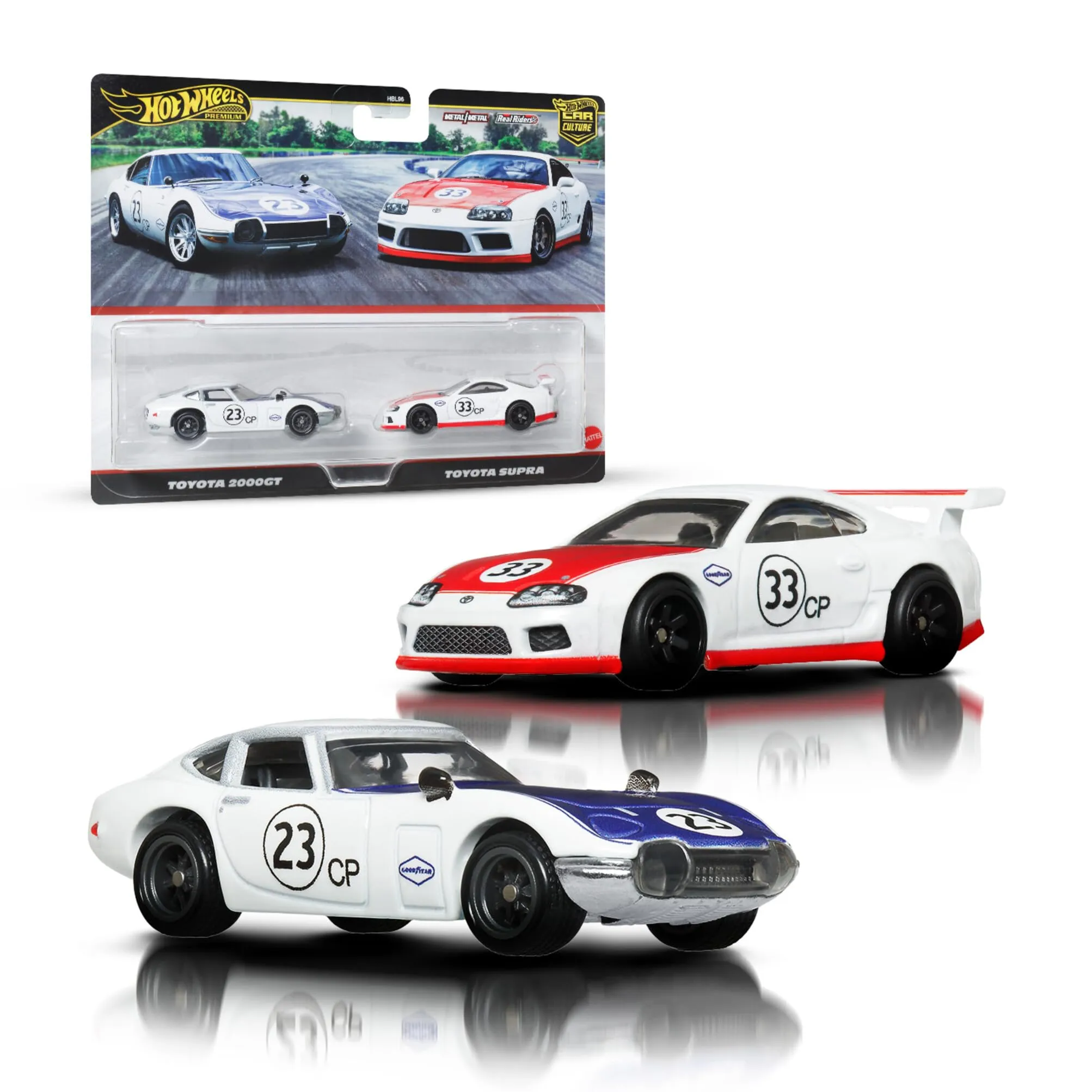 Fisher-Price Hot Wheels Premium - 67 Ford GT40 MK IV, Set da 2 Veicoli Car Culture in Scala 1.64, con Pneumatici Real Riders e Telaio in Metallo, Giocattolo per Collezionisti, 3+ Anni, JBL03
