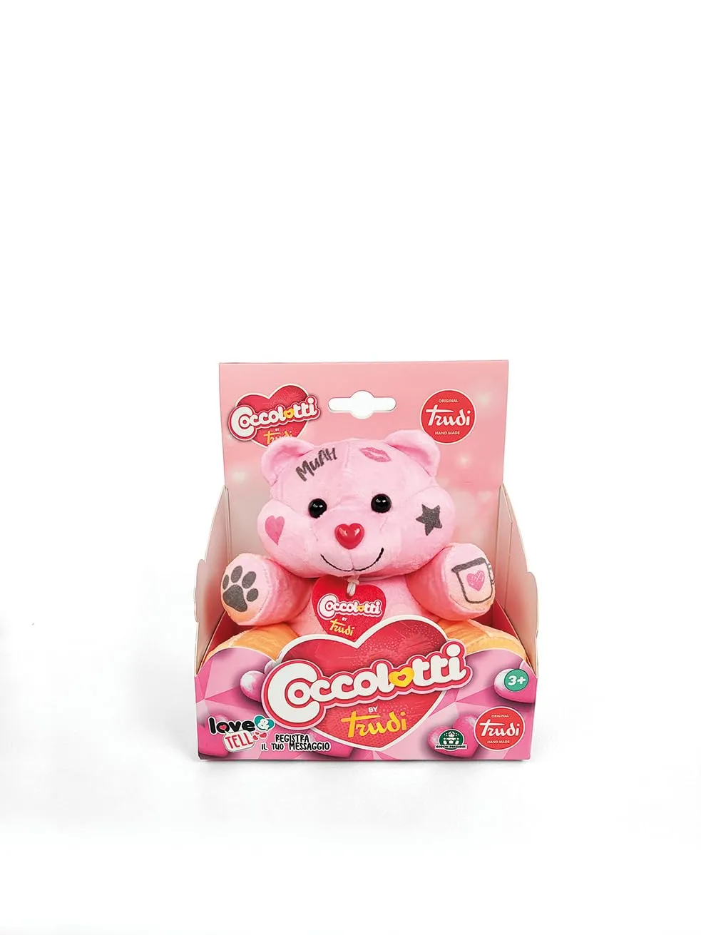 Trudi Coccolotto Rosa Honey Love&Tell by Peluche idea regalo trend | 15x14,5x10cm taglia XS