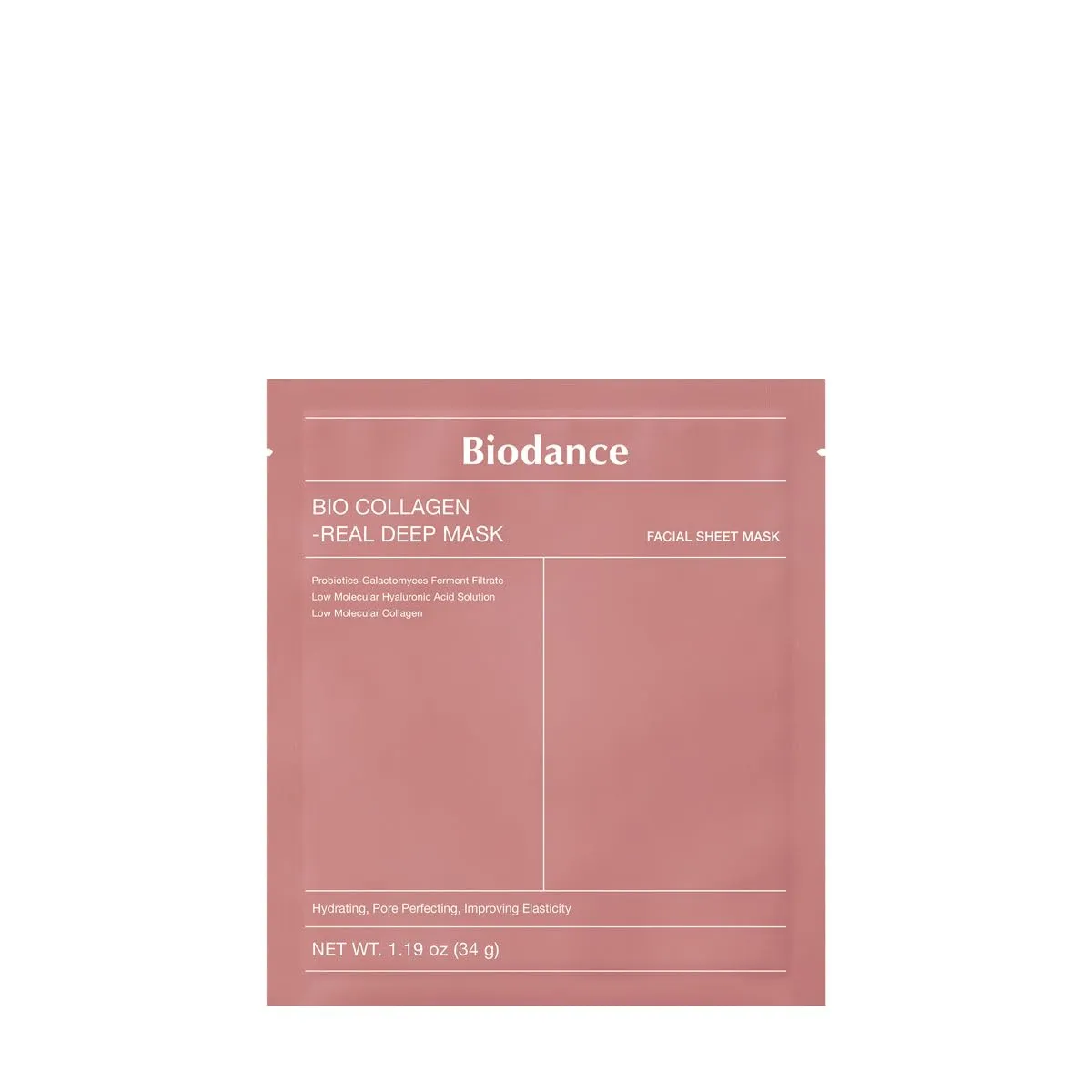 Biodance Bio Collagen Profonda Maschera Viso, Skincare Coreano Idratante e Rassodante con Acido Laluronico, Niacinamide e Galattomiceti. 4 Fogli