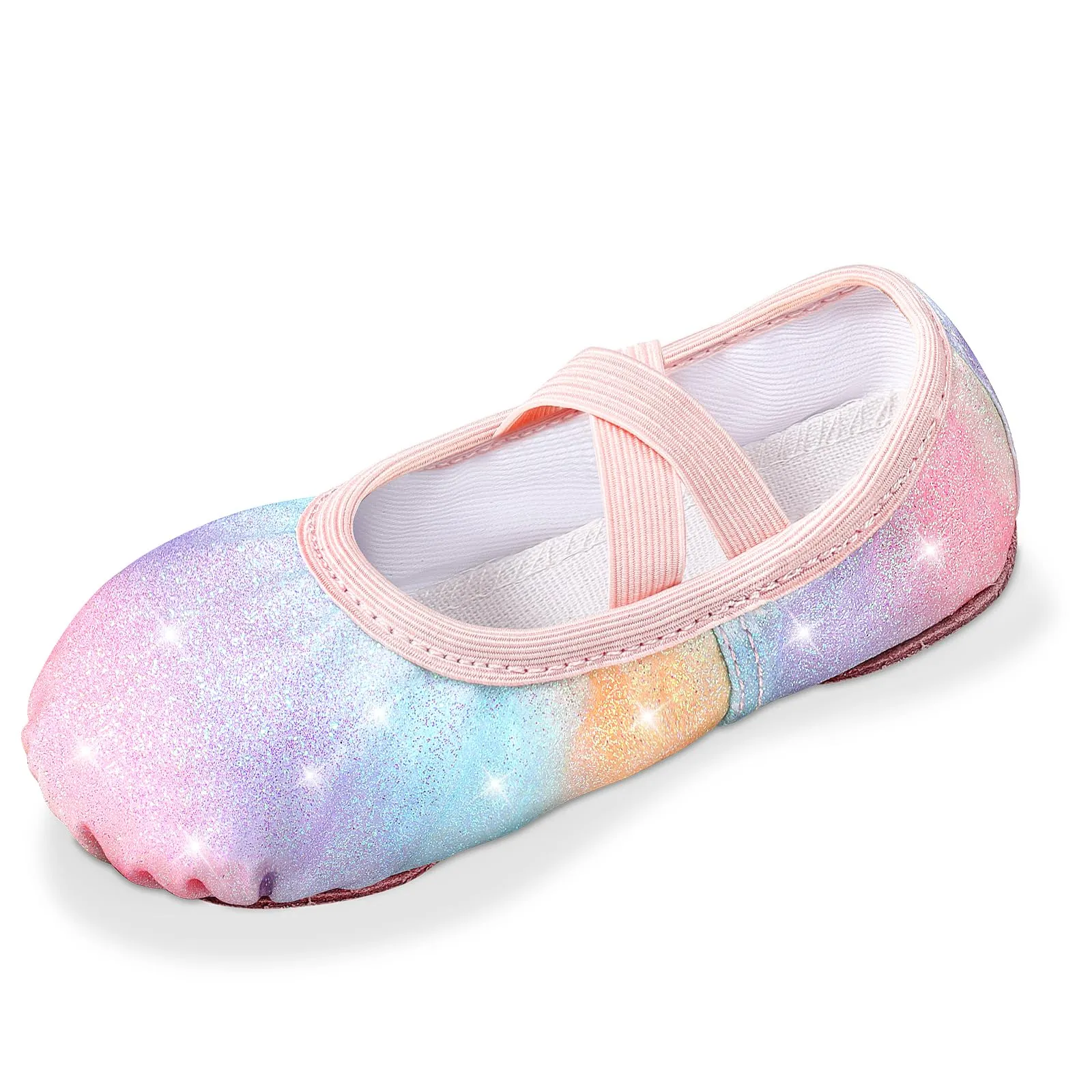 Comfyouth Scarpe da Balletto da Bambina, con Brillantini, Suola Divisa, Scarpe da Balletto, Senza Cravatta, per Ginnastica, Danza Pratica