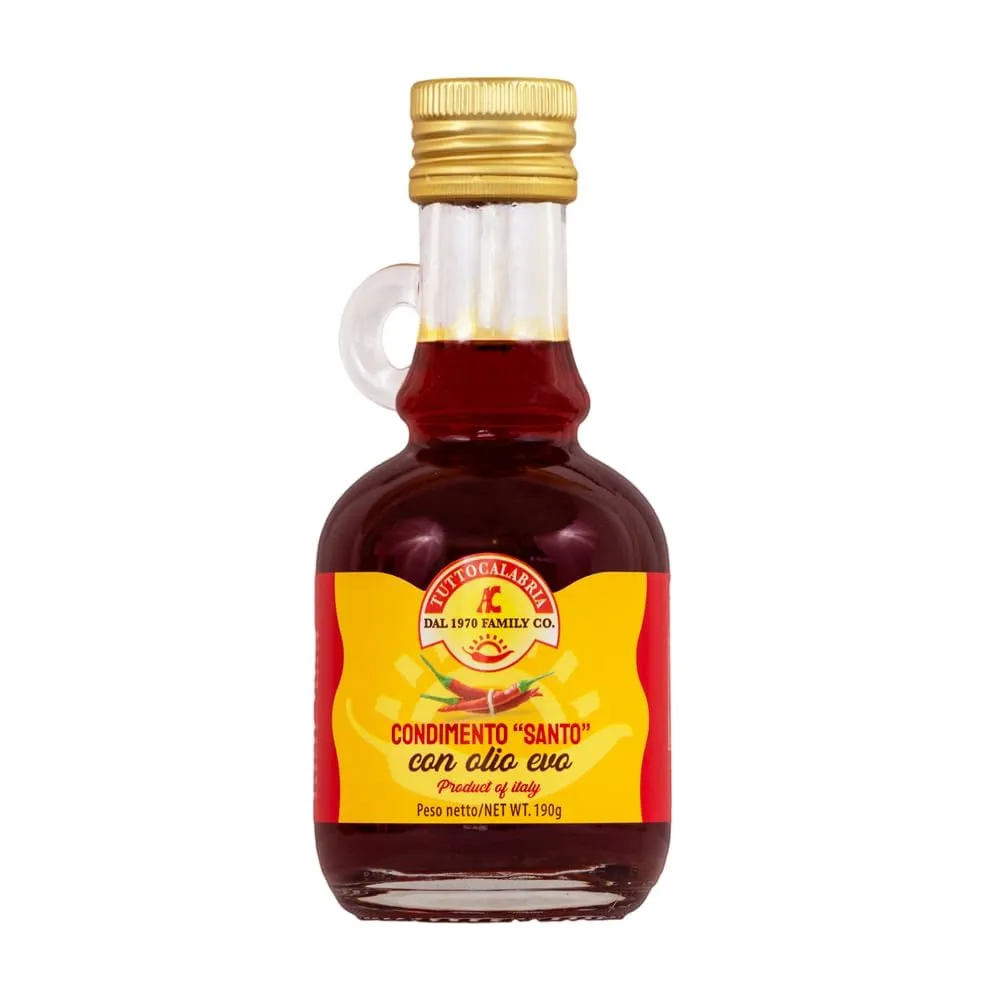 TuttoCalabria - Olio Infuso Al Peperoncino Calabrese - Peperoni Calabresi Infusi Con Olio Extravergine Di Oliva 100% - 190 G
