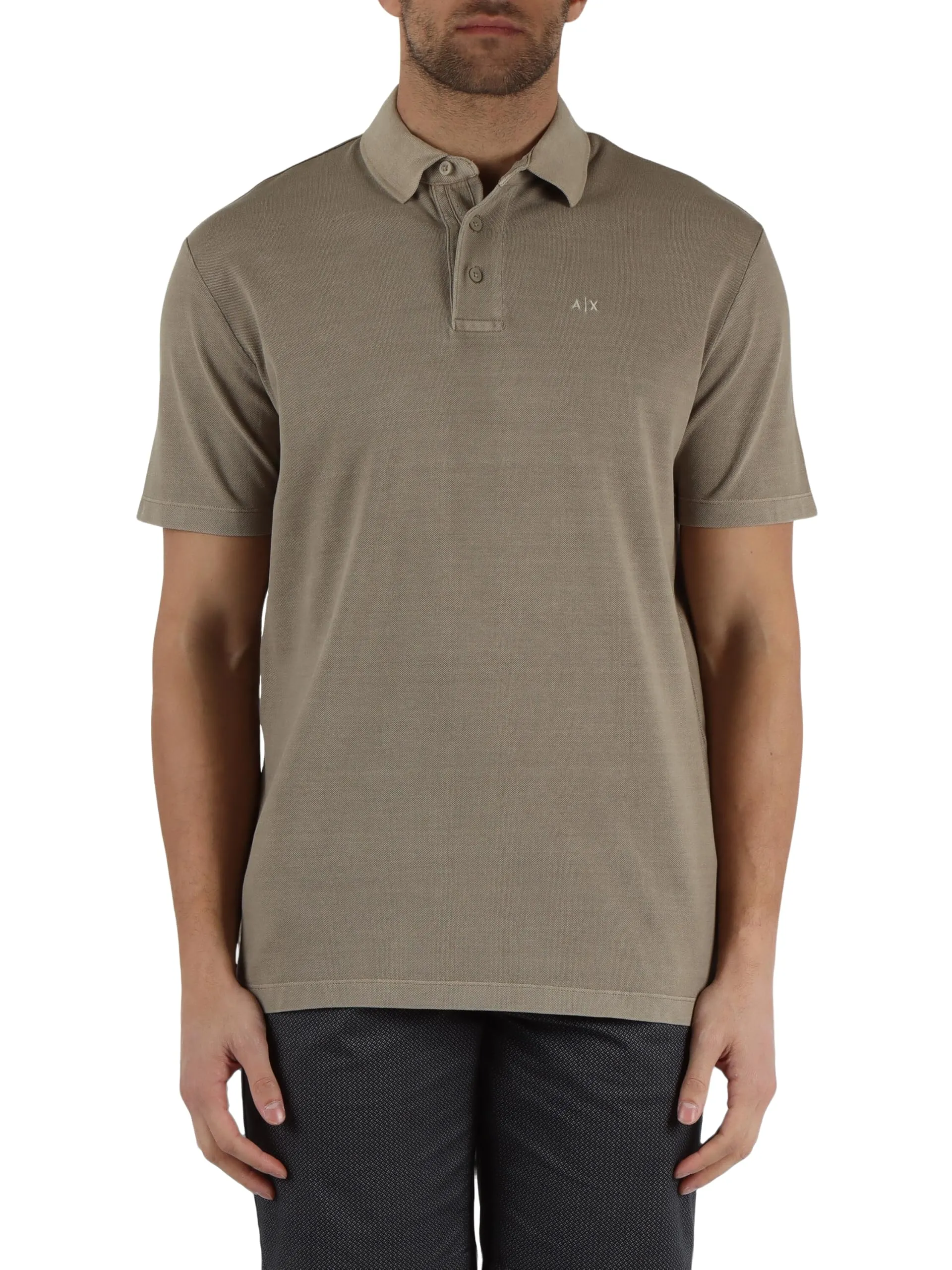 Armani Exchange Urban Heights, Embroidered Logo Polo, Anacardi arrostiti, S Uomo