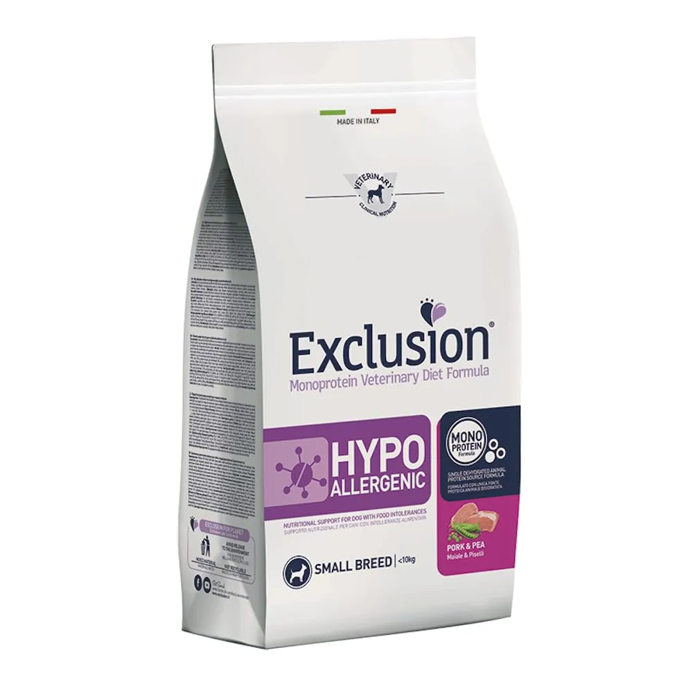 Exclusion Cane Hypoallergenic Small Breed Pork and Pea - Gusto maiale e piselli 2 kg