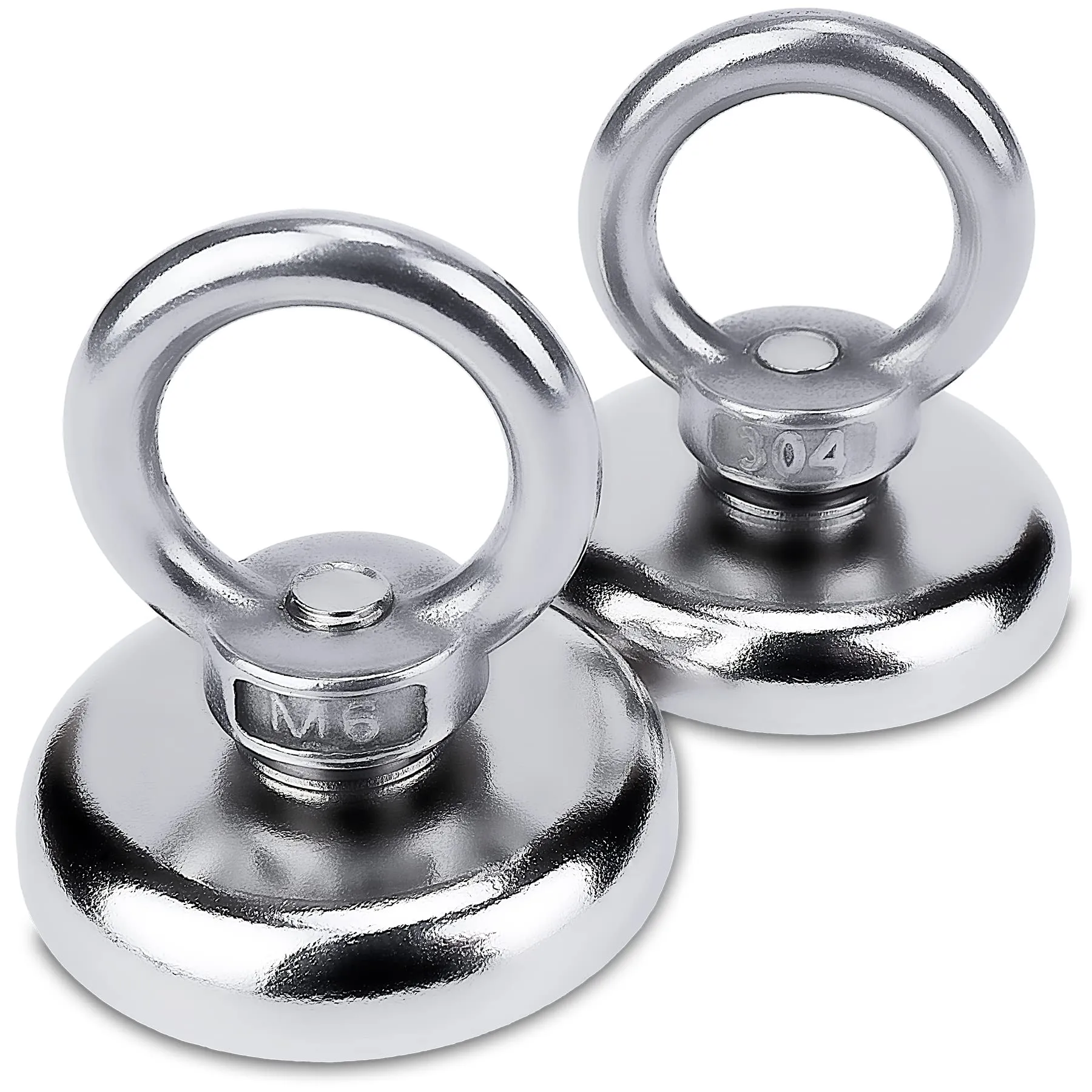 SENSEI 2 magneti estremamente forti – portata 50 kg, magneti al neodimio con occhiello in acciaio – Ø 36 mm, gancio magnetico con manico per viti e tenuta sicura