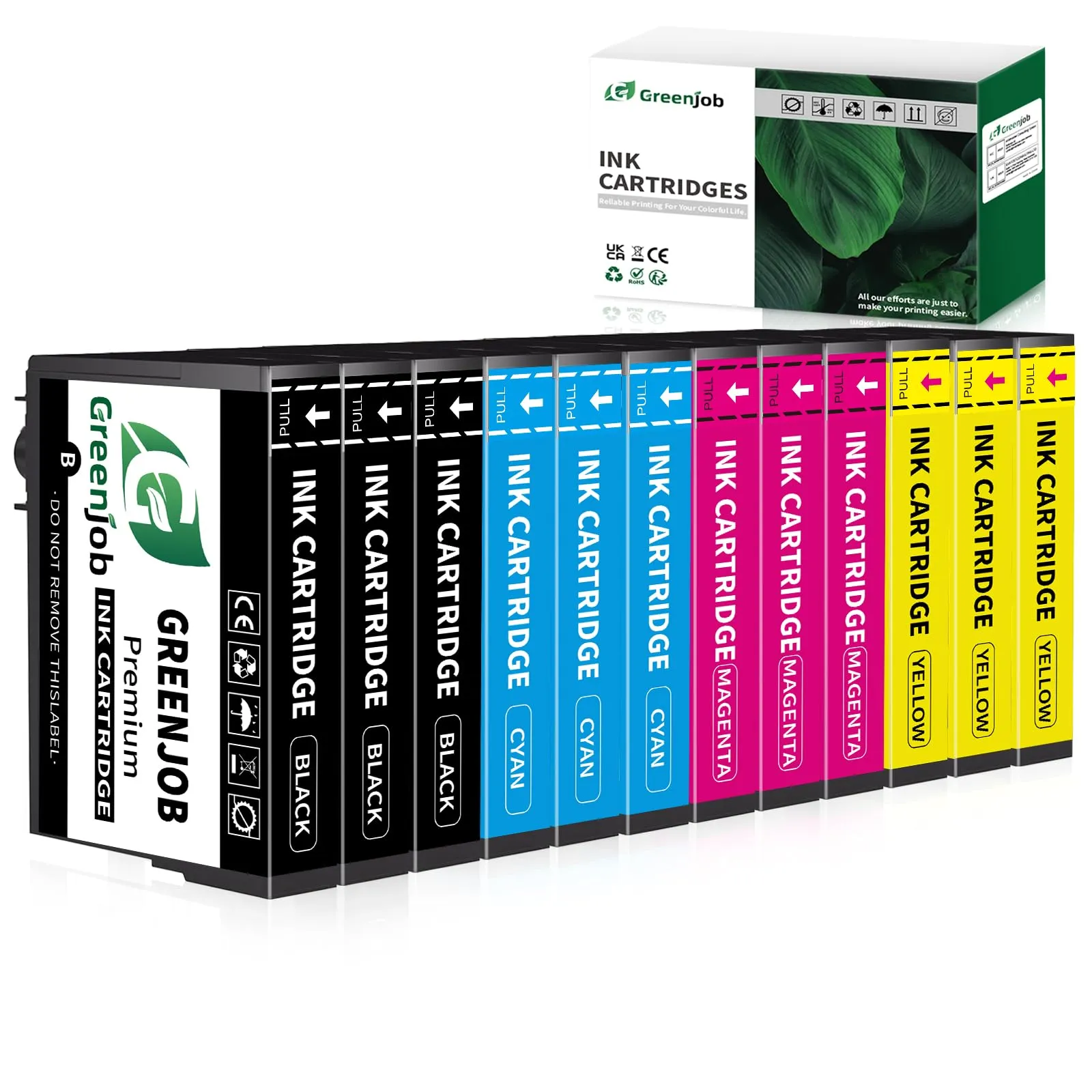 Greenjob 604XL Compatibili per Epson 604 XL Multipack per Expression Home XP-2200 XP-2205 XP-3200 XP-3205 XP-4200 XP-4205 Workforce WF-2910 WF-2930 WF-2935 WF-2950 (12 Pezzi)