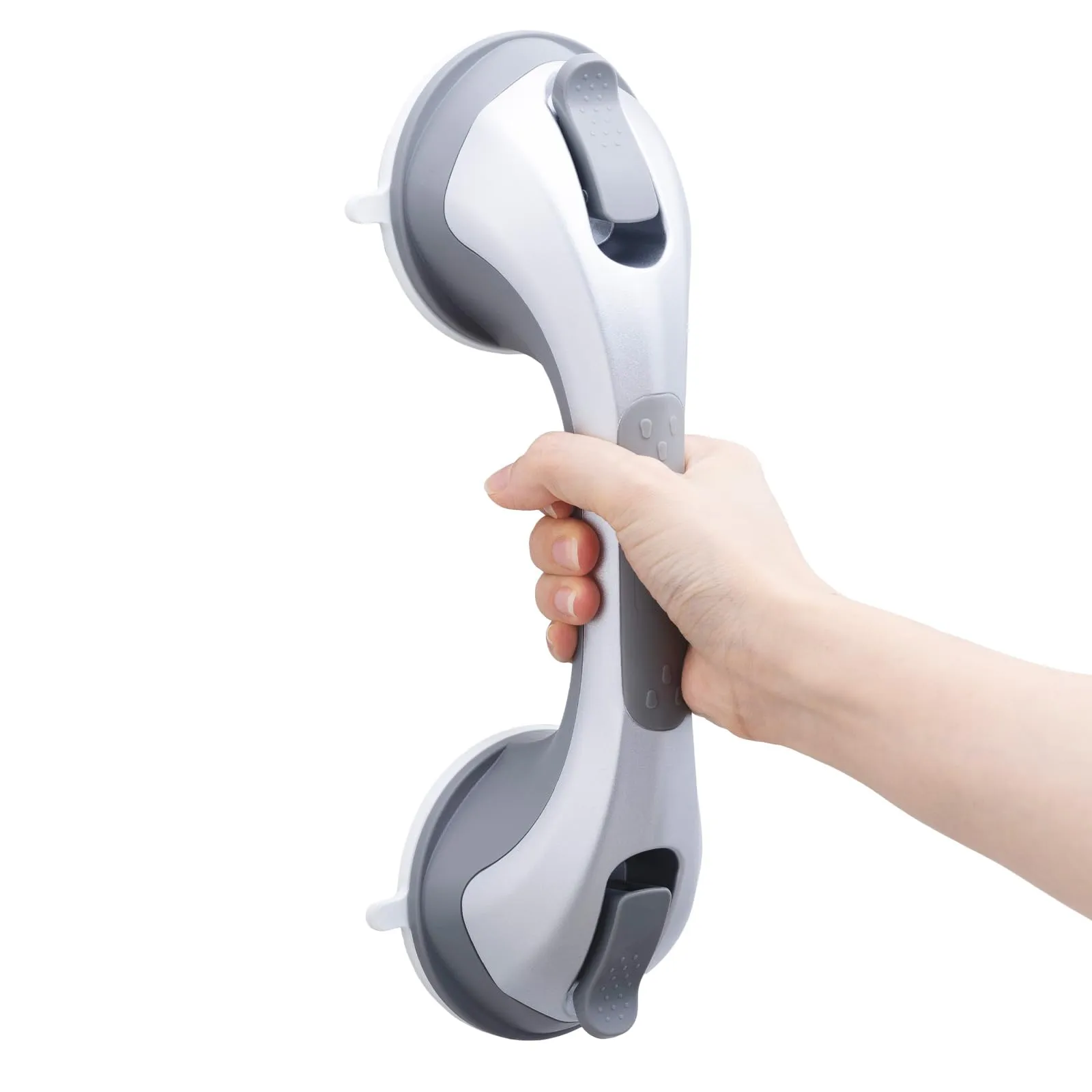 TAILI Maniglia Doccia Anziani, MAX 110 KG Maniglione Bagno Disabili, 31 CM Maniglie a Ventosa, Rimovibile Maniglie Doccia per Anziani, Nessuna foratura Handy Grasp Pro, Ausili e Sicurezza - Argento
