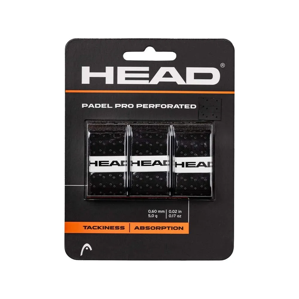 Blister 3 Pcs. Overgrip Head Padel Pro Perforato Nero