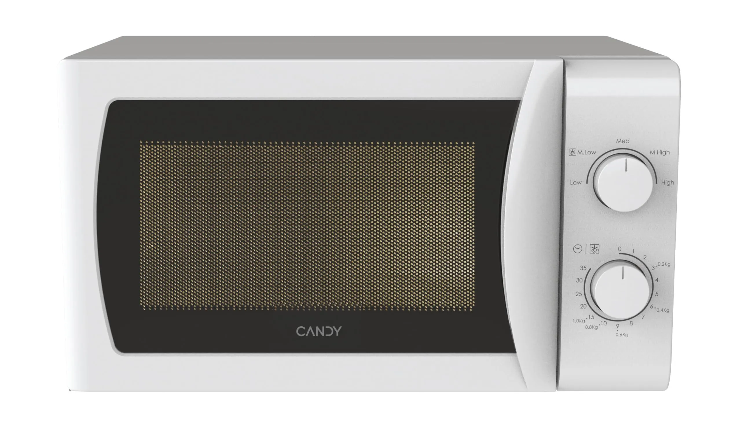 Candy Idea Forno a Microonde 20 Litri, 700W, 5 Livelli di Potenza, Programma Defrost, Timer e Segnale Acustico di Fine Cottura, Libera Installazione, 43,95 x 35,75 x 25,82 cm, Bianco - CMW20SMW