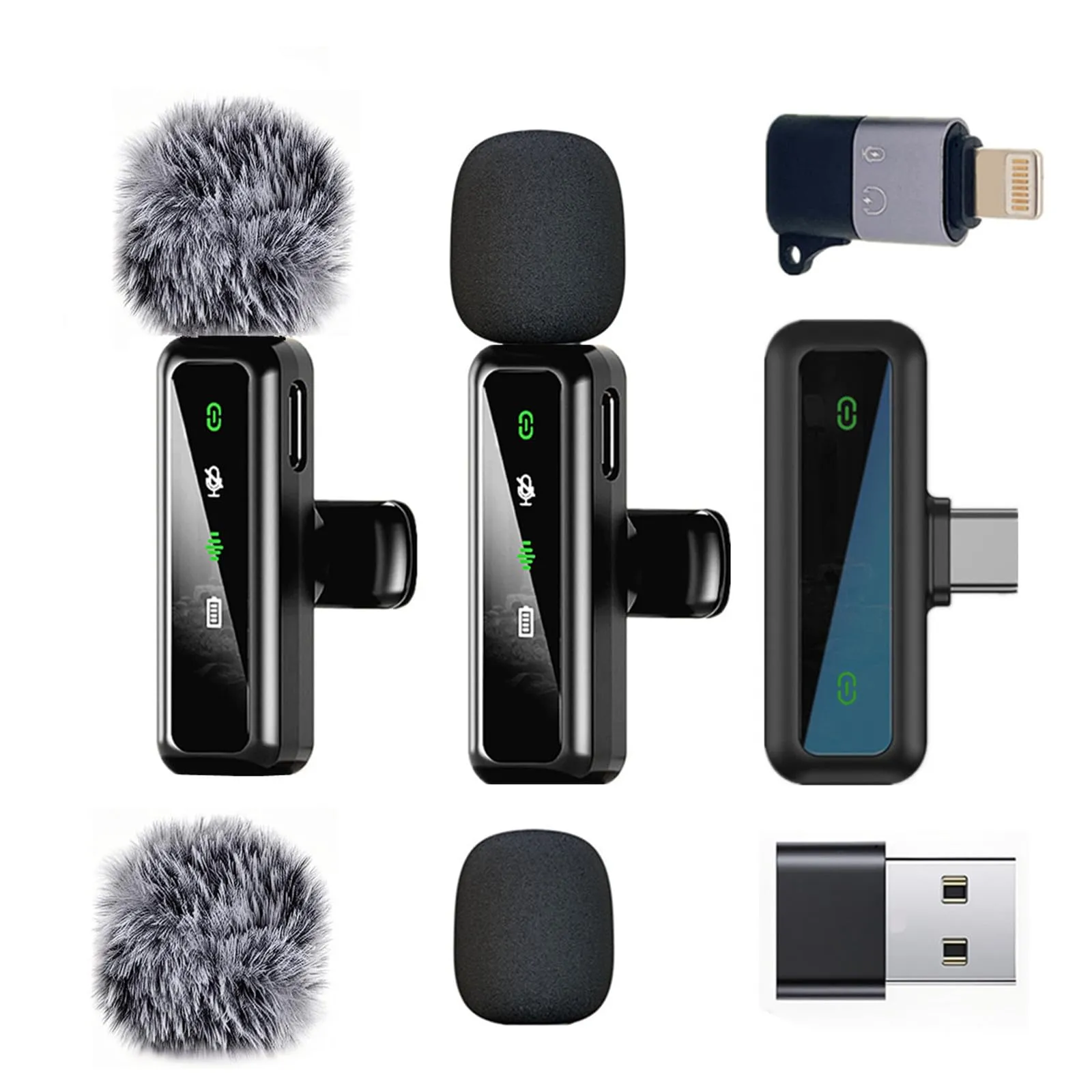 Microfono Lavalier Wireless per iPhone Android iPad, mini microfono, microfono wireless per la registrazione video, streaming, Podcast, Vlogging, Youtube, Tiktok,Trasmissioni dal Vivo, Interviste