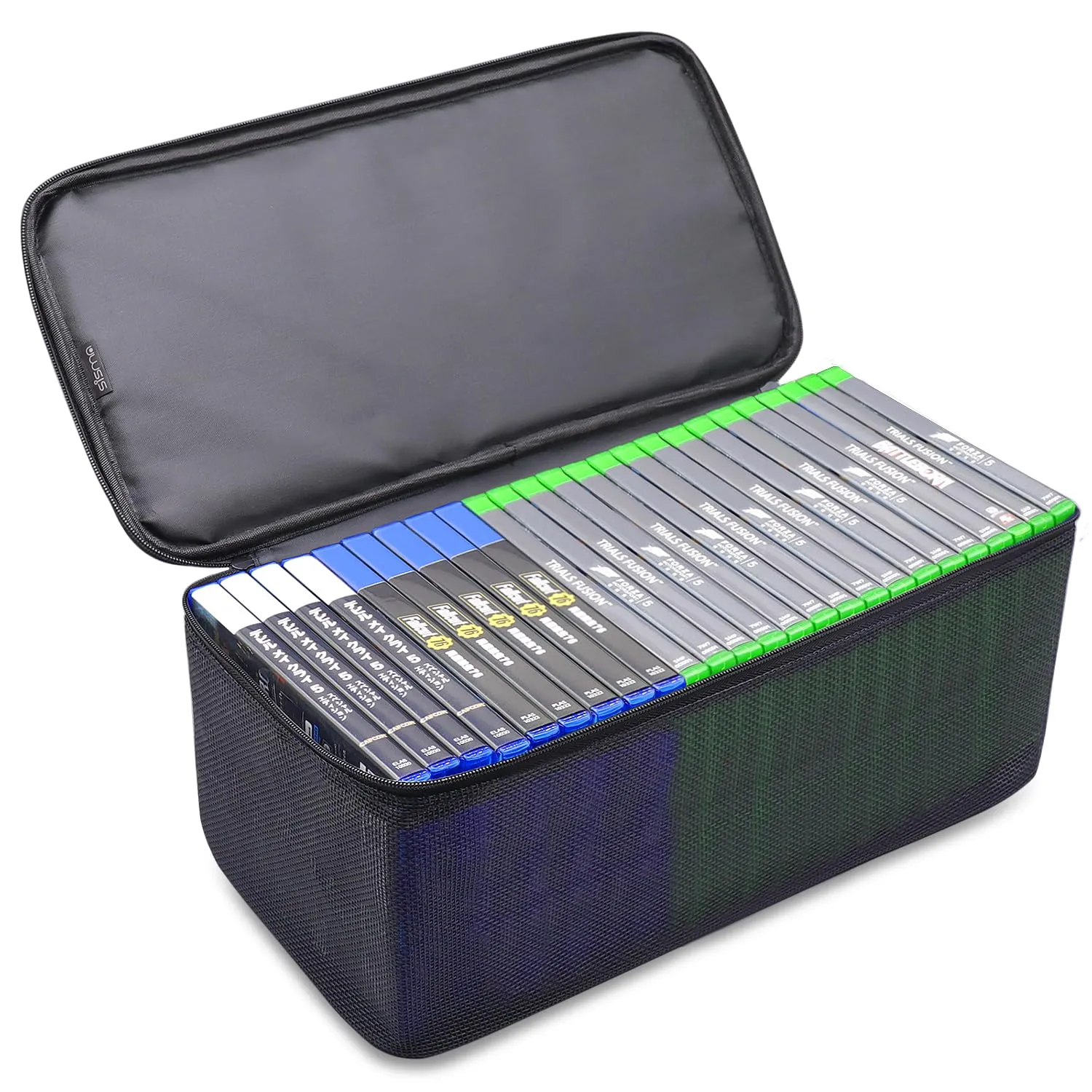 sisma Custodia giochi per riporre e organizzare 23-27 dischi di gioco, Custodia compatibile con giochi PS5 XBOX PS4, Custodia da viaggio
