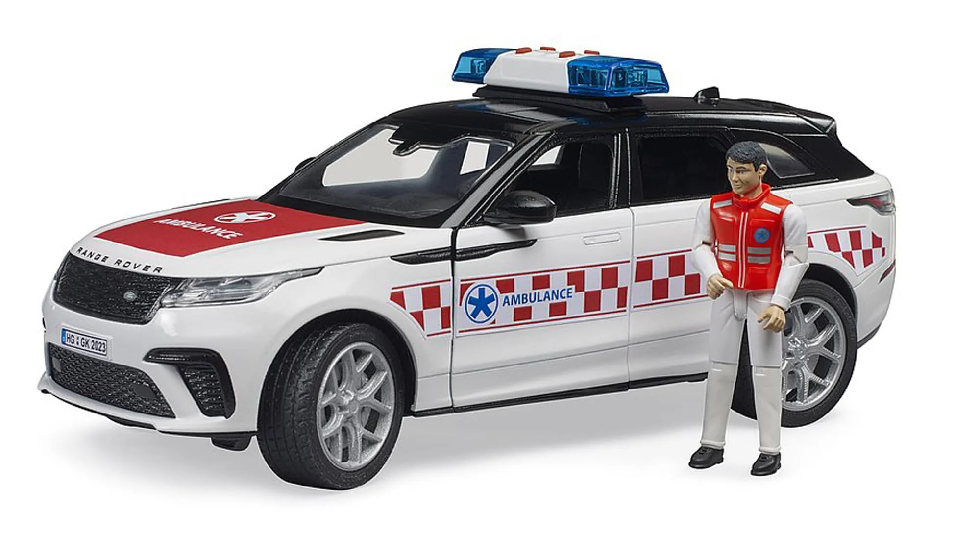 bruder 02885 - Range Rover Velar ambulanza di emergenza con autista e modulo luci e suoni, veicoli, veicolo di emergenza, ambulanza, paramedico, veicoli di emergenza
