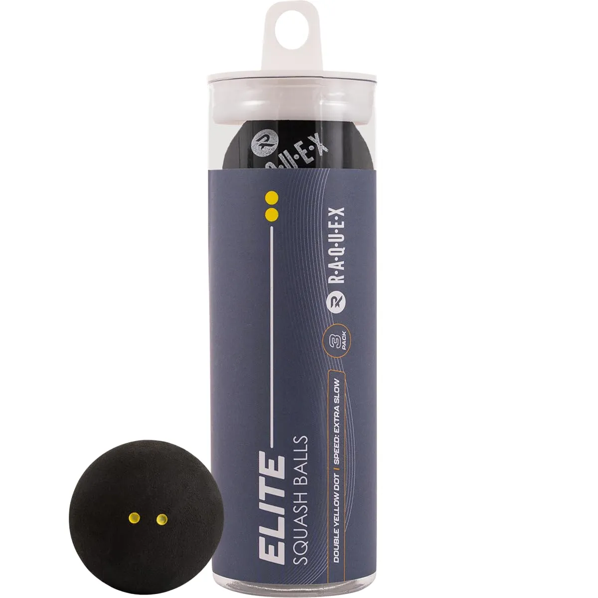 Raquex Palline da Squash (3 palline) – 4 opzioni di velocità: Elite doppio punto giallo, giallo intermedio, rosso per principianti, blu junior