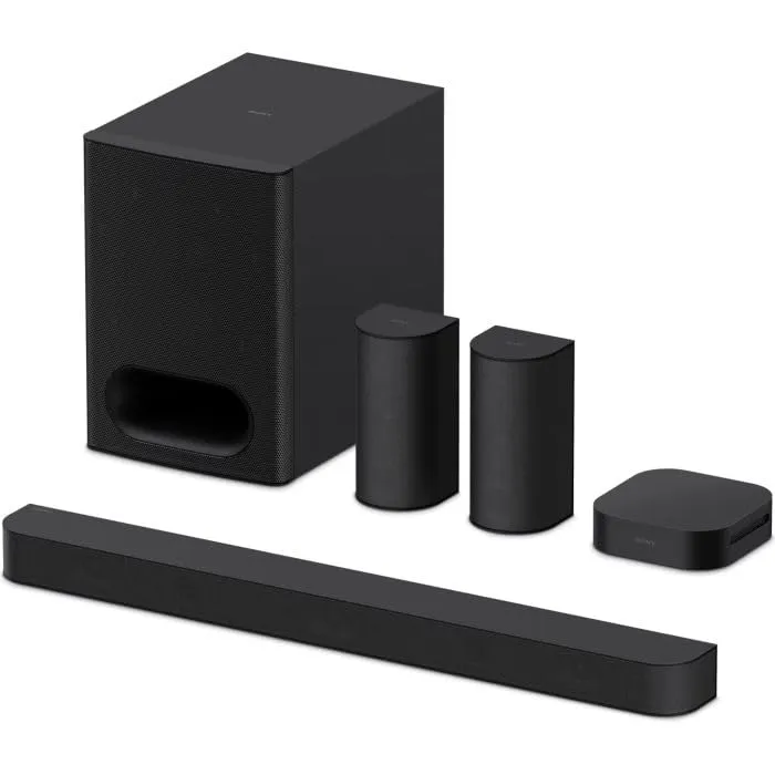 Sony BRAVIA Theatre System 6 (5.1 canali Surround Sound, 1000 W, con altoparlante posteriore e subwoofer, Dolby Atmos, DTS:X, AI Voice Zoom 3 con BRAVIA TV, DSEE, modalità multi-stereo per feste) nero