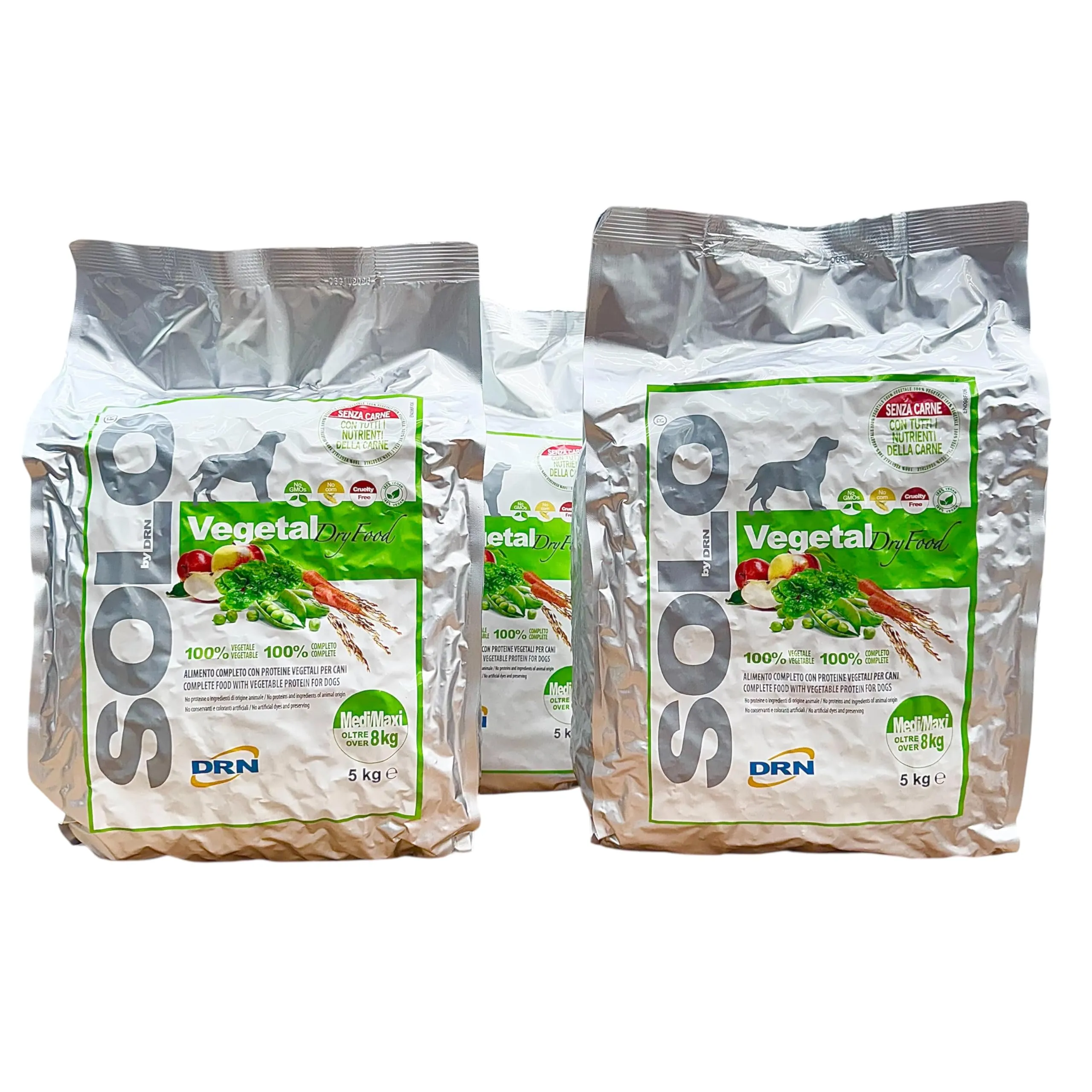 DRN Cane, Solo Vegetal Secco 5kg - confezione da 3