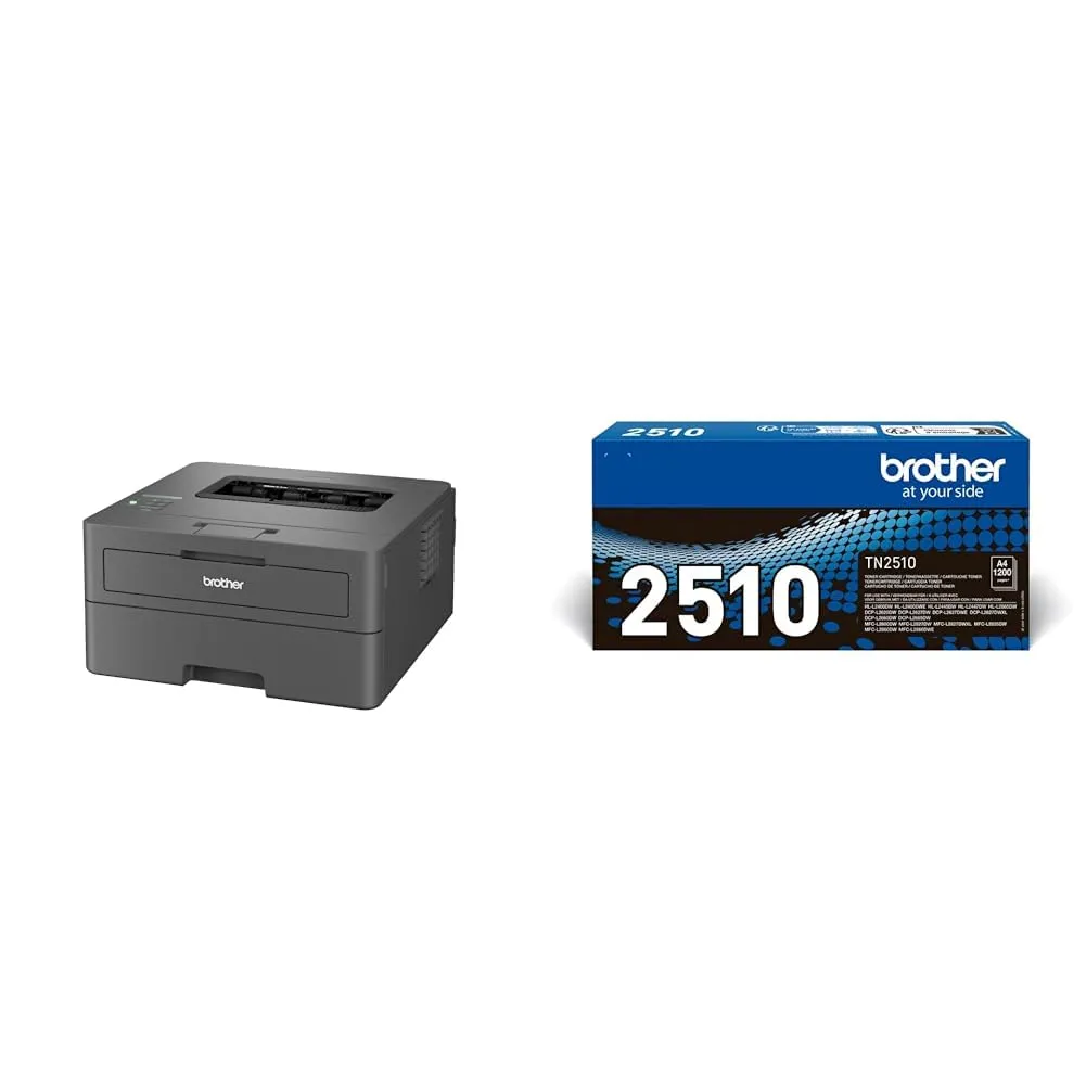 Brother HLL2445DW Stampante Laser B/N, 32 ppm in BUNDLE con TN2510 Toner originale, fino a 1200 pagine