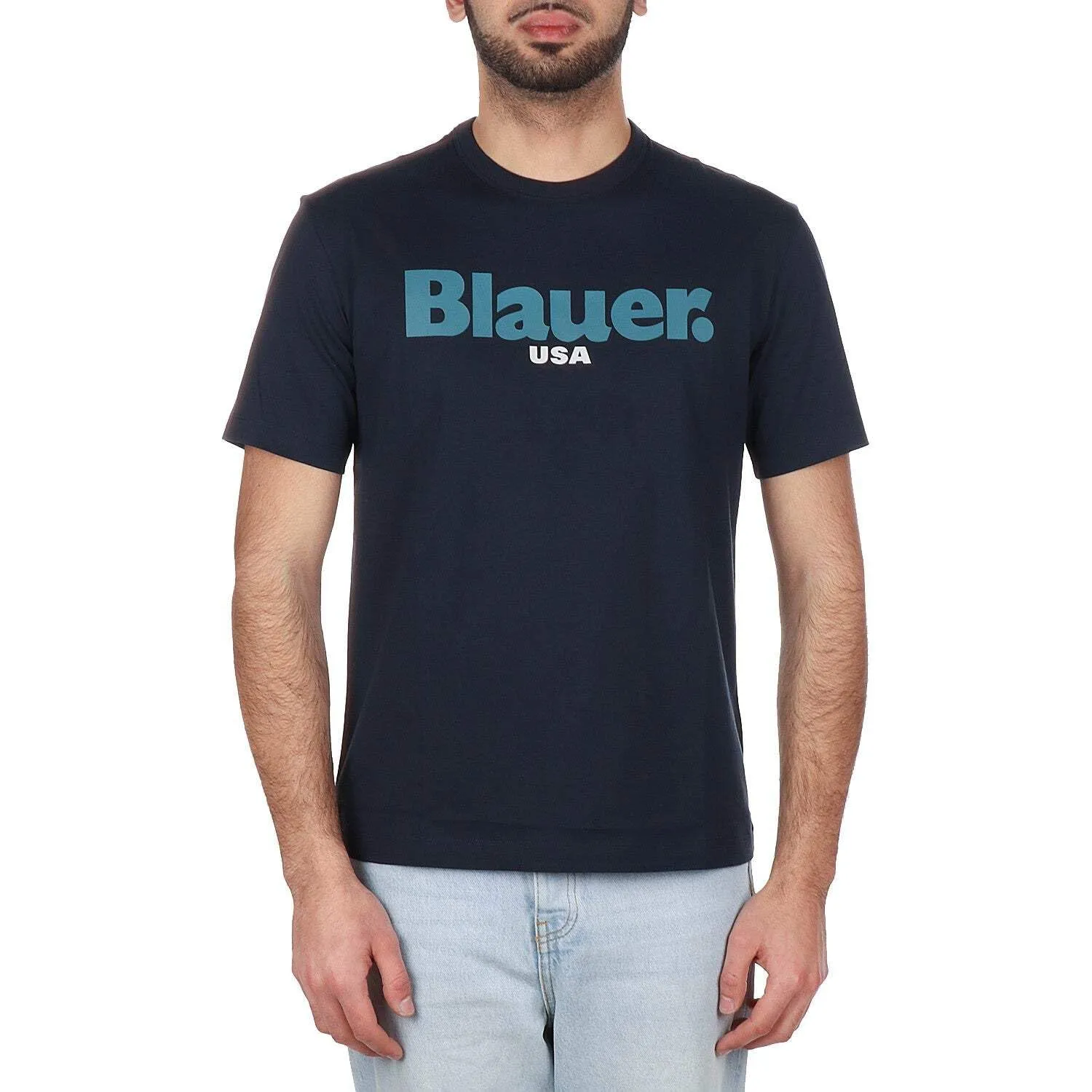 Blauer Maglietta Ernst T-Shirt Uomo 100% Cotone Blu L