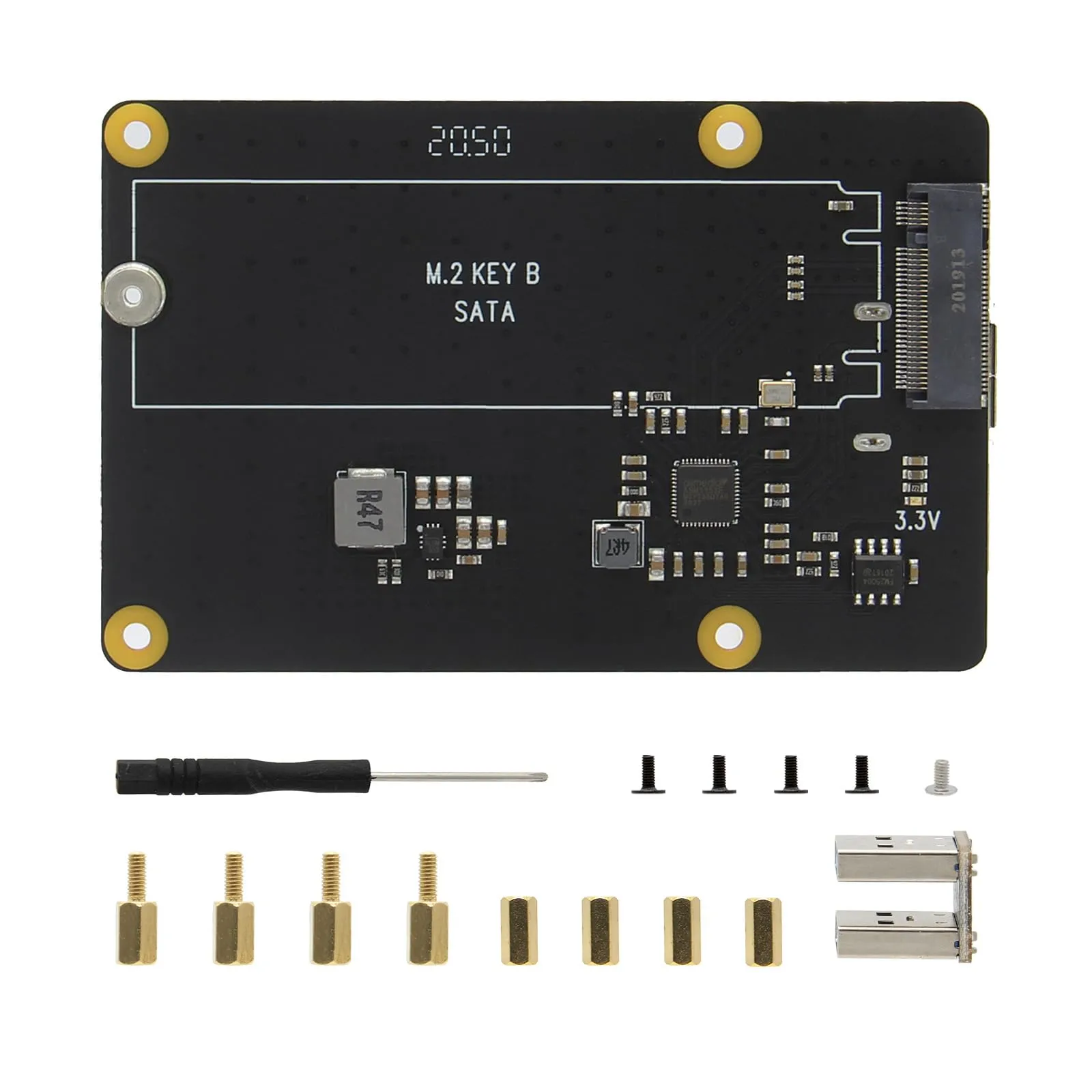 Geekworm for Raspberry Pi 4, X862 V2.0 M.2 NGFF SATA SSD Storage Expansion Board with USB 3.1 Connector Support Key-B 2280 SSD