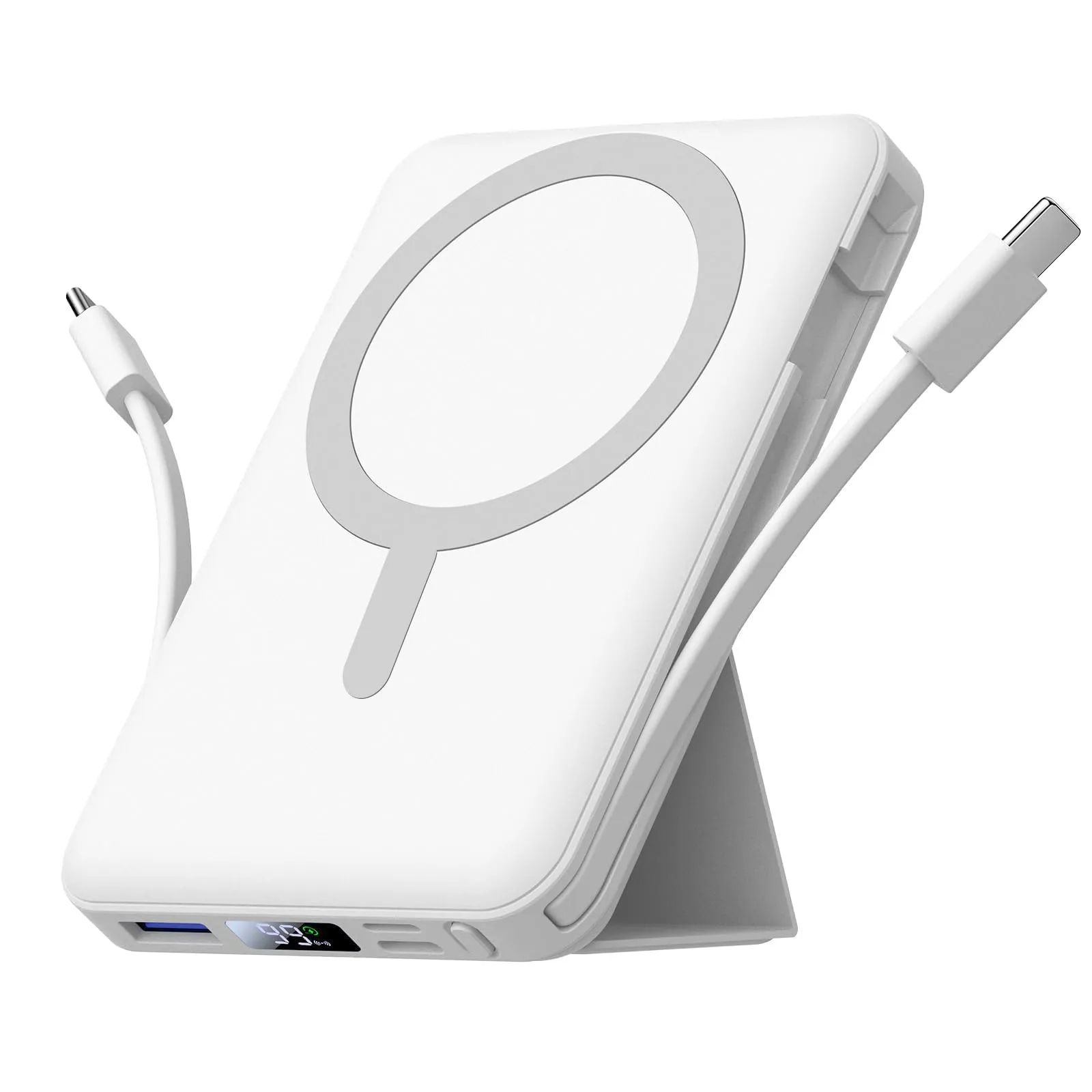 Azmuth Power Bank, per Magsafe Powerbank iPhone 10000mAh, Caricatore Portatile Magnetico Wireless 22.5W PD Ricarica Rapida con Display LED Batteria Esterna per iPhone 16/15/14/13/12/Pro/Pro Max