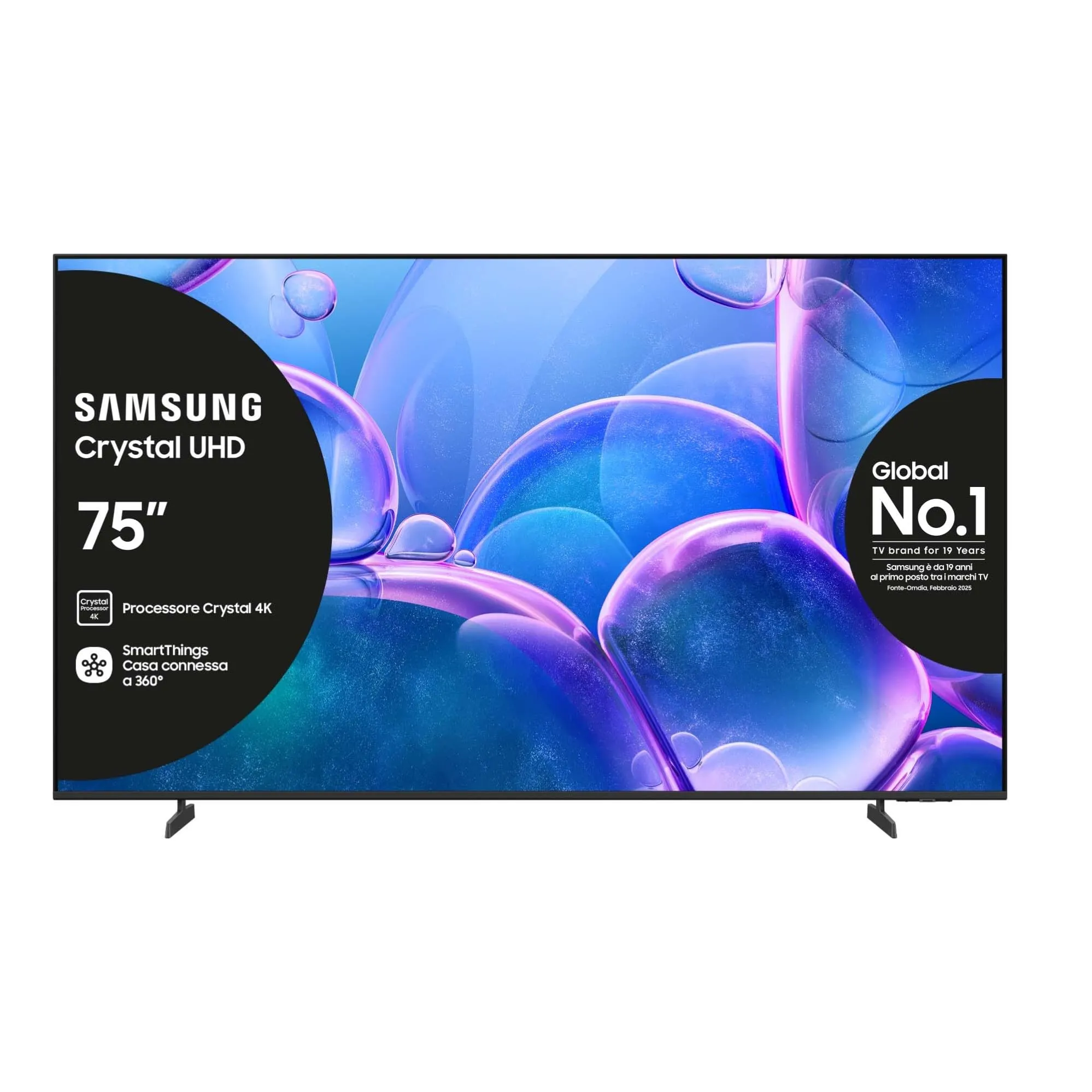 SAMSUNG Smart TV 75'' UE75U7000FUXZT Crystal UHD 4K, Crystal 4K Processor, HDR, Smart Experience, OTS Lite & Adaptive Sound, Metal Stream Design, 2025