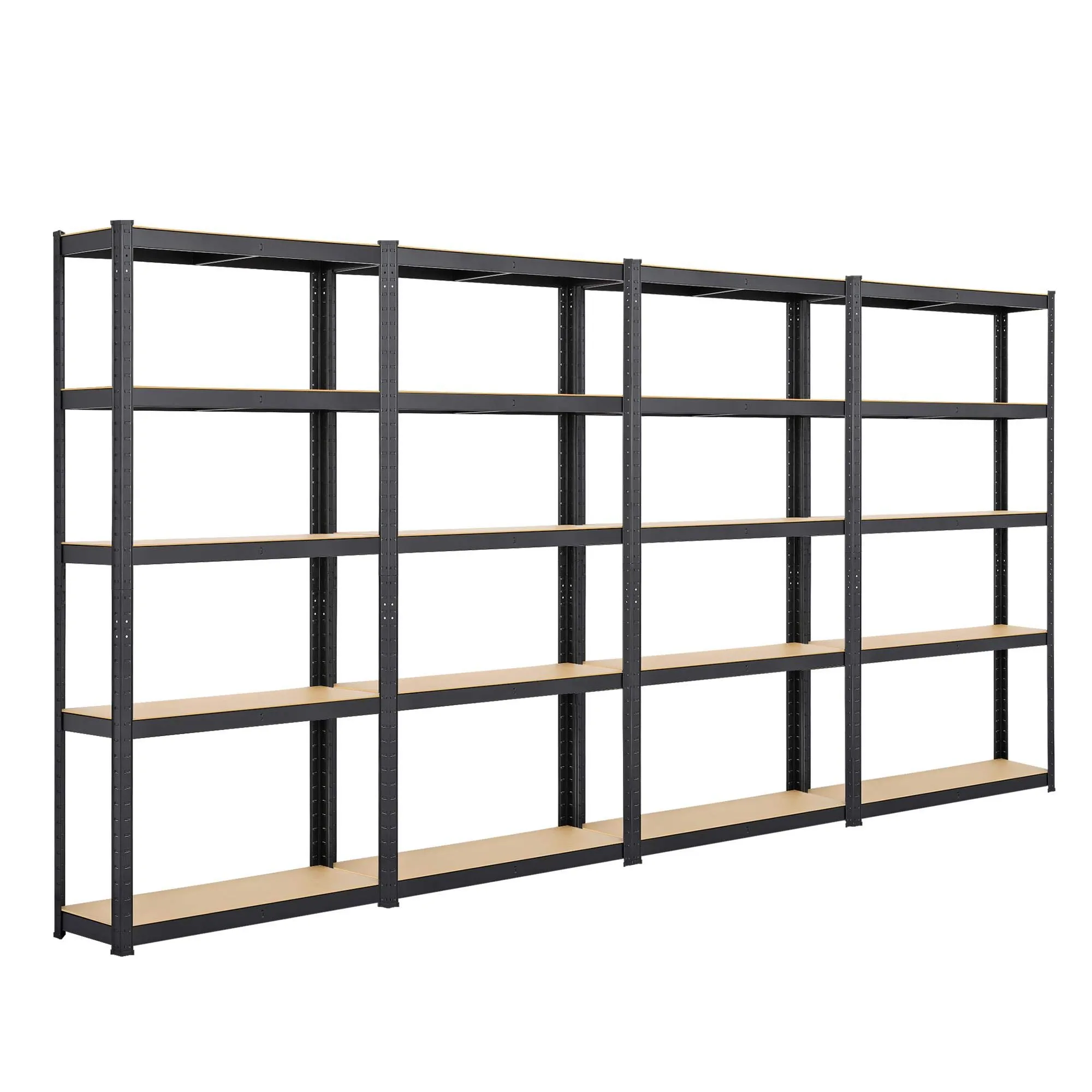 Yaheetech Scaffali/Scaffalatture Metalliche da Garage a 5 Ripiani in Acciaio Portata 175 kg per Ripiano Mensole da Cucina Magazzino Negozio Salvaspazio 360x180x30cm/Nero