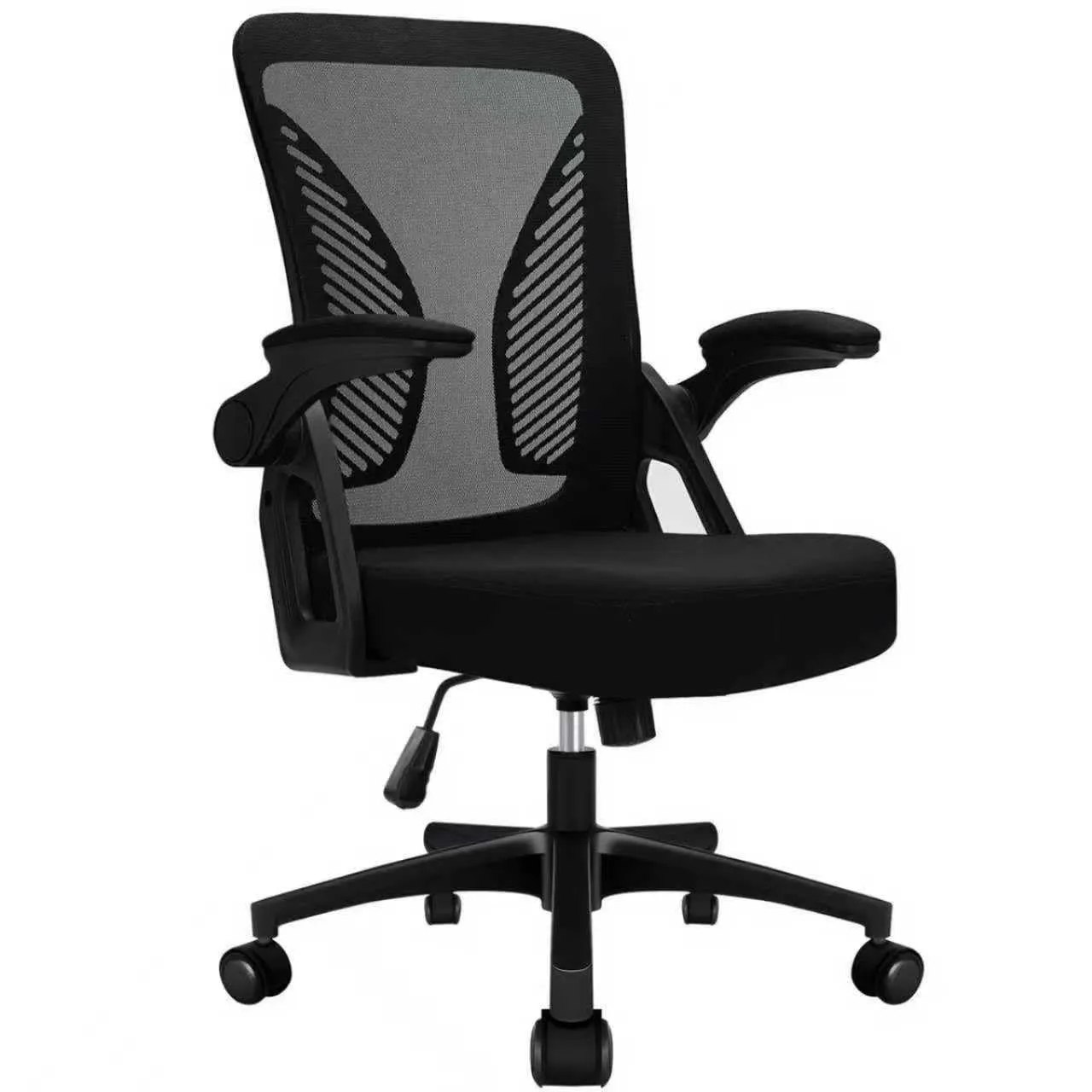Milacyee Sedia da Ufficio con Supporto Lombare, Sedia Ufficio Ergonomica con Braccioli Regolabili in Rete Traspirante, Altezza Regolabile e Schienale Inclinabile con 360°Ruote Girevoli, Nero
