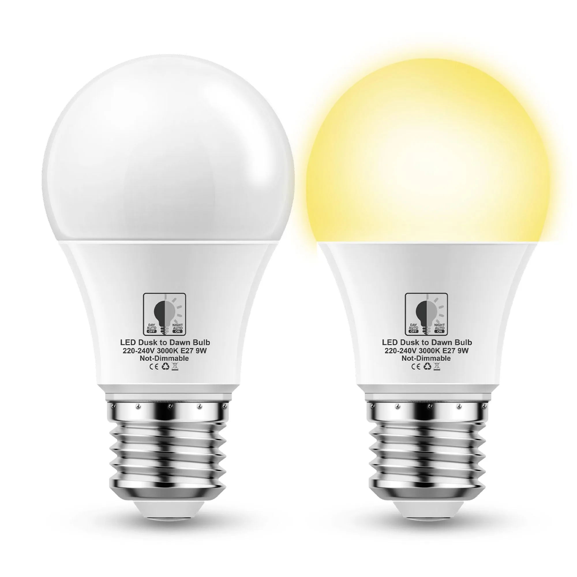 EvaStary Lampadina LED Sensore Crepuscolare, E27 Lampadine LED con Sensore