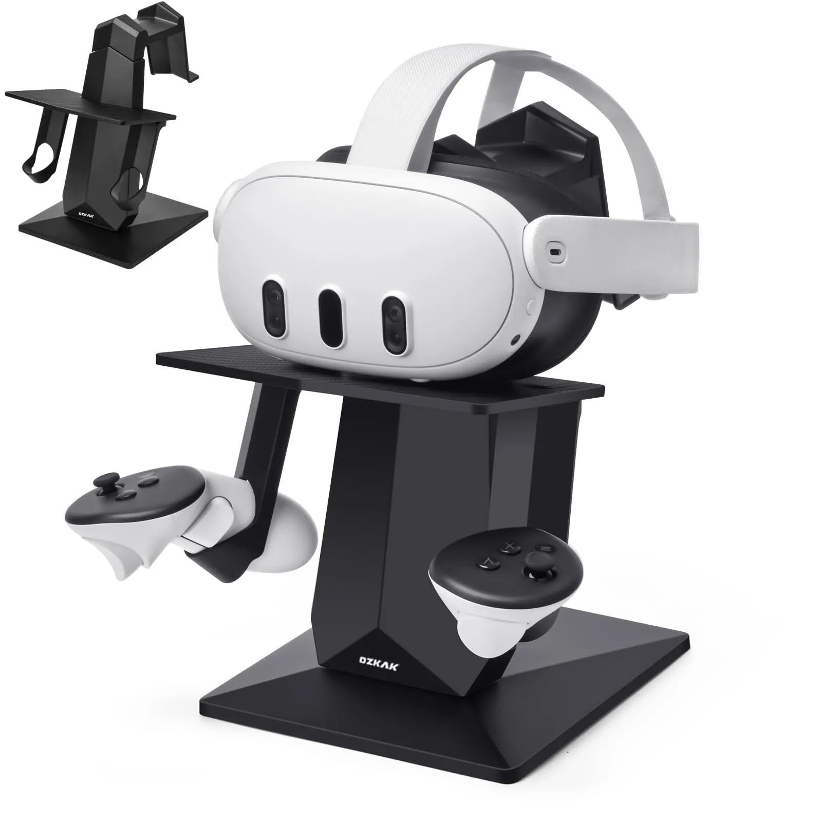 Ozkak Supporto VR Compatibile con Quest 3S/Quest 3/Quest 2/Meta Quest Pro/Oculus Quest Accessori, Cuffie VR e Controller VR Stand (nero)