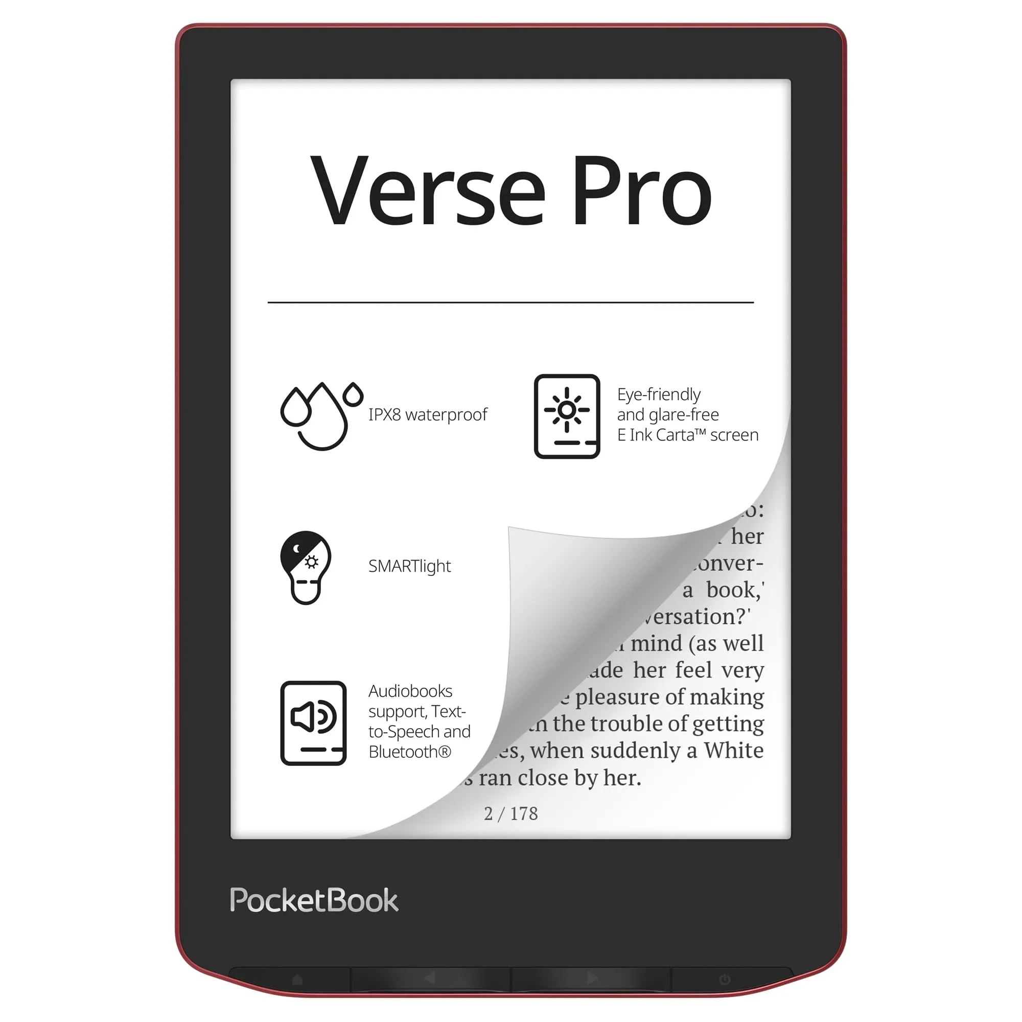 PocketBook Verse PRO Libro Electrónico 6" 16GB Rojo Pasión