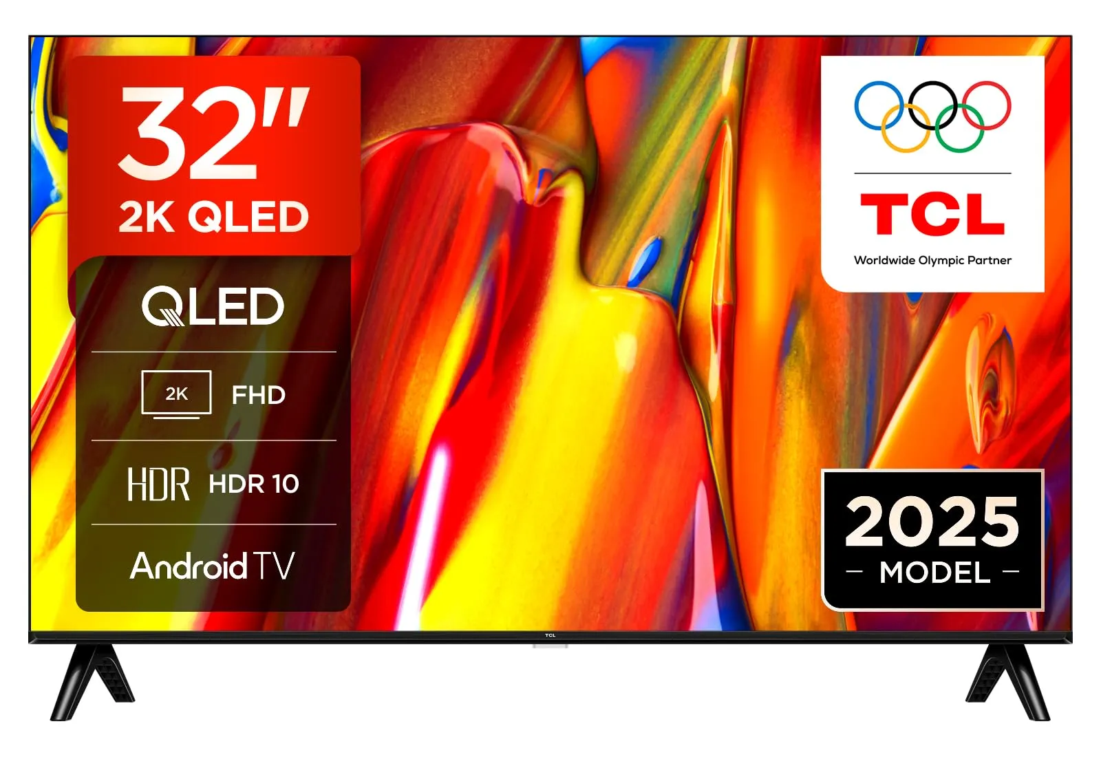TCL 32V5C TV LED Direct QLED FHD Smart da 32" con Android TV e HDR - Compatibile con Google Cast e Google Home, design sottile, 2025