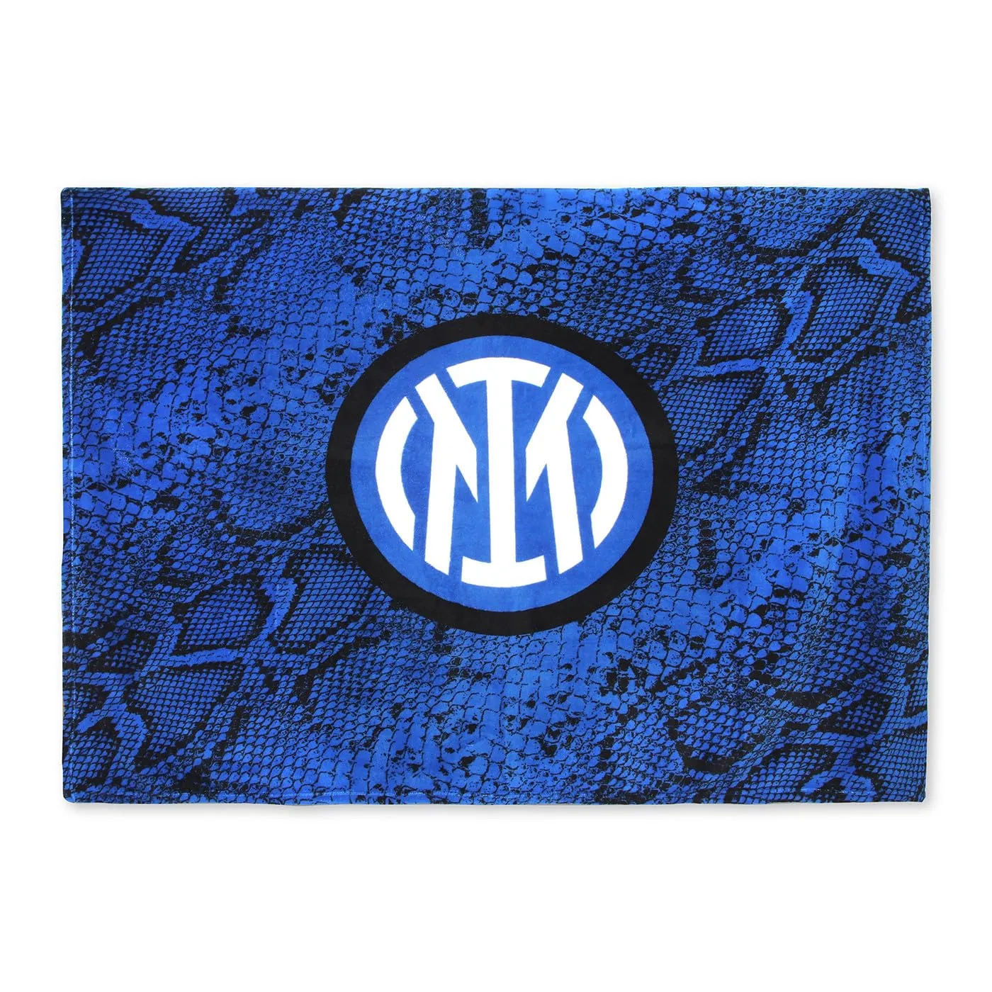 Inter Plaid linea Home in morbido poliestere, stampa Snake e logo ufficiale, coperta Blu Royal, misura 160x120 cm