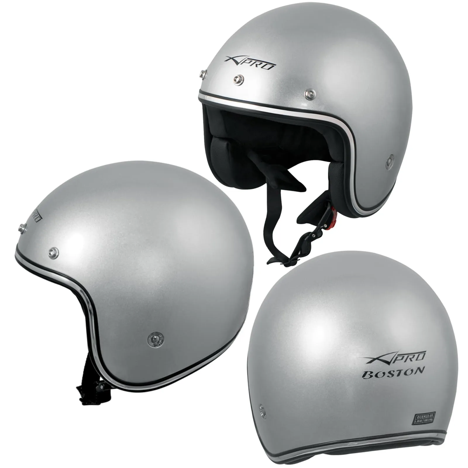 A-Pro Casco Moto Jet Omologato ECE 22-06 custom scooter naked chopper