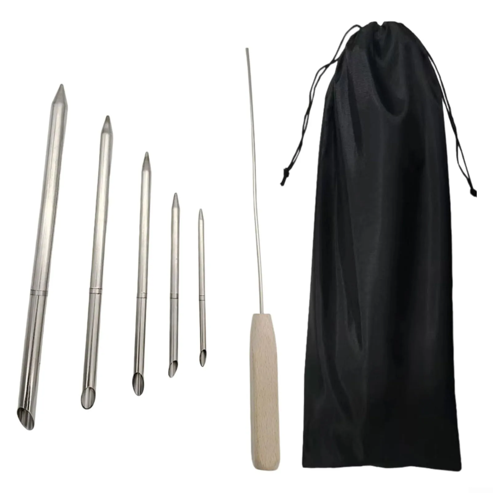 Violiica Marine Rope Splicing Tool Set 5 Size Fids Con Asta di Spinta Sartiame Filo Intrecciatura Kit Per Vela Dinema Corda Cava