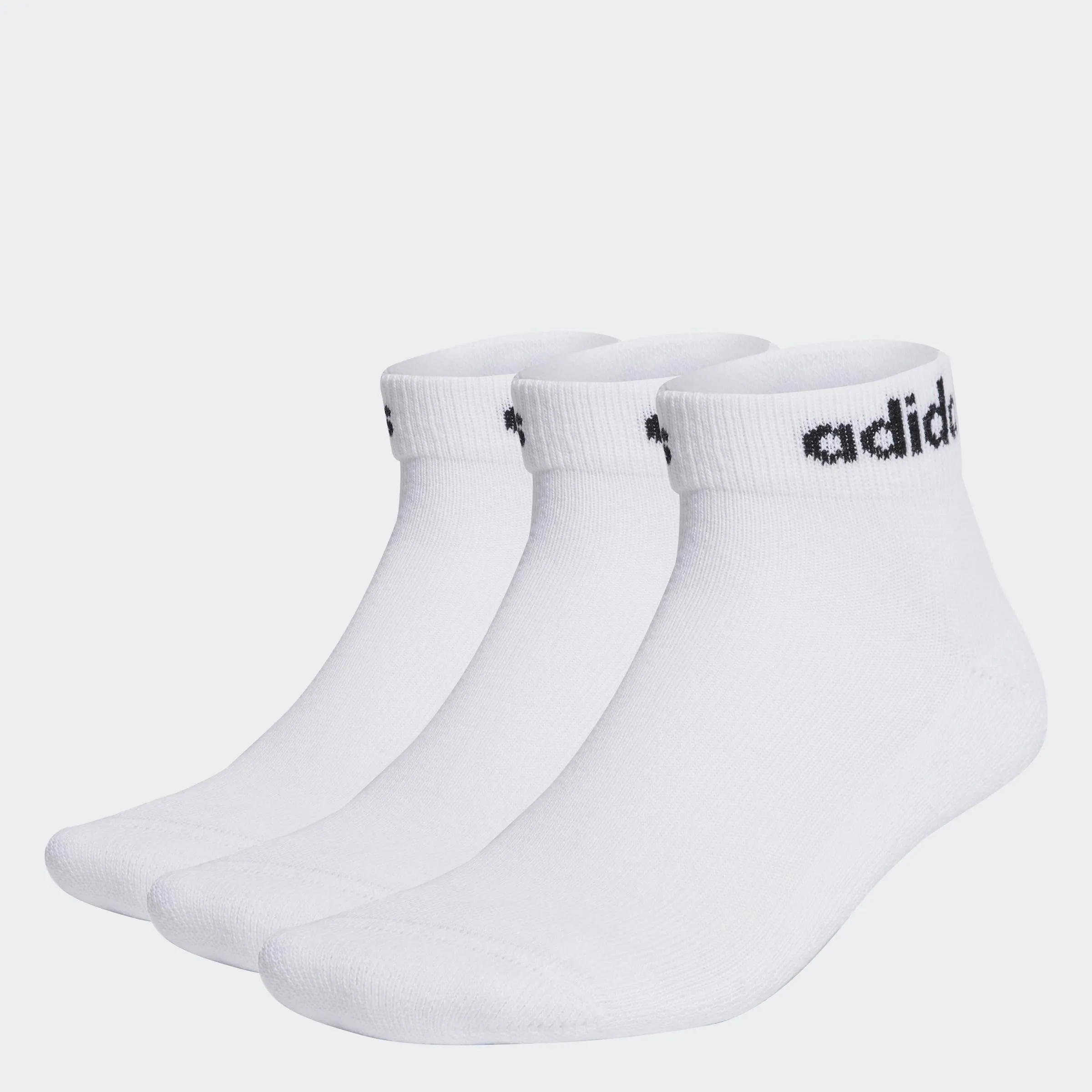 adidas Unisex - Adulto Linear Ankle Cushioned Socks 3 Pairs, White/Black, 37-40
