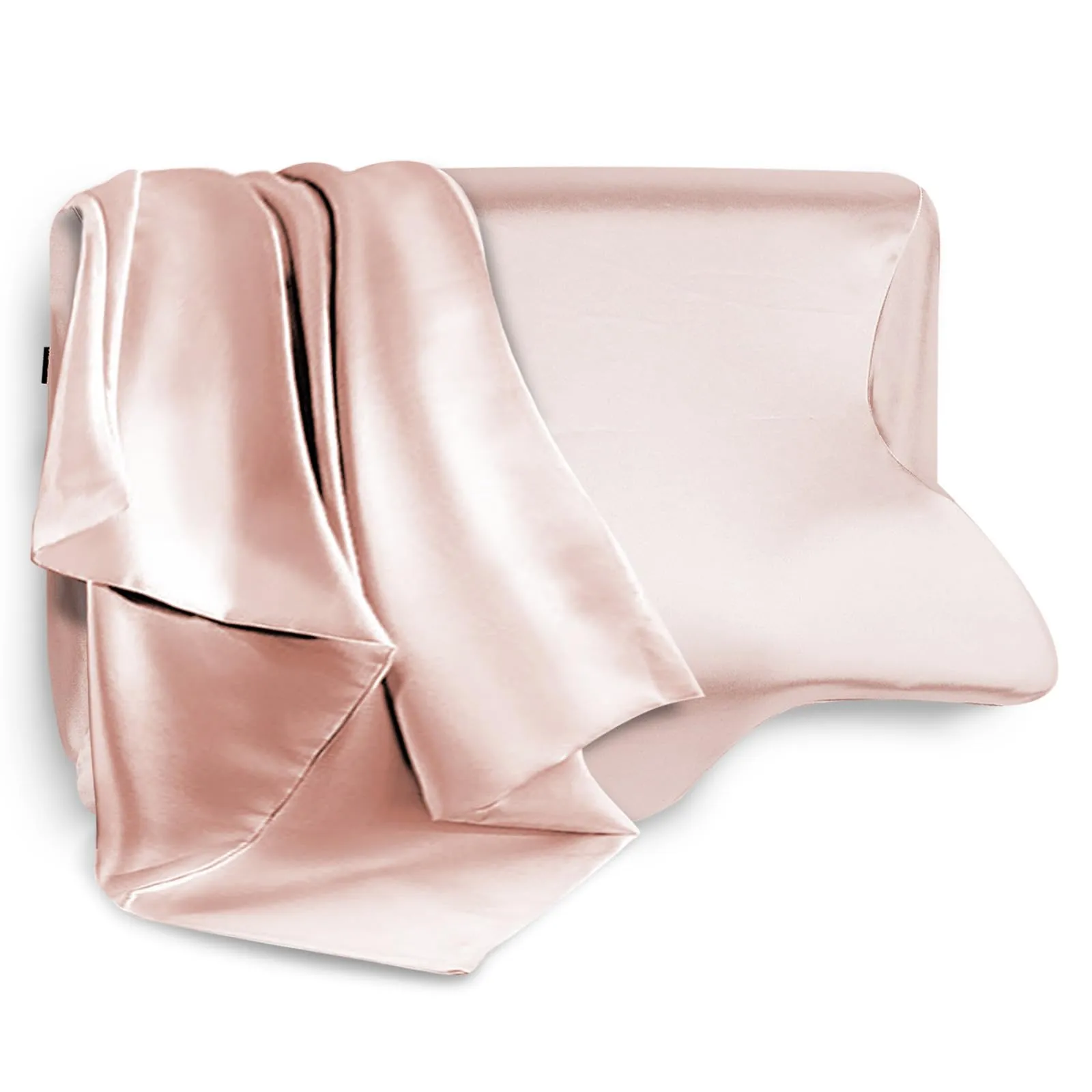 HOMCA Federe in Raso 60x40cm, Federa di Ricambio per Cuscino in Memory Foam, Protezione Capelli e Pelle & Antirughe, Lavabile, Liscio e Morbido, Grigio