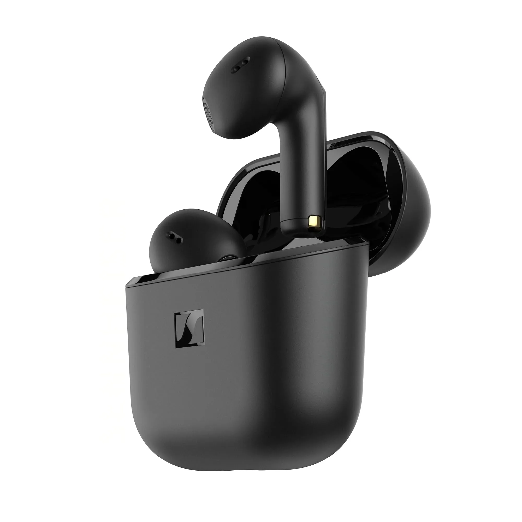 Sennheiser ACCENTUM Open - Auricolari con design aperto, suono dinamico e Bluetooth 5.3, resistenza agli schizzi IPX4, batteria con 28 ore di autonomia e custodia di ricarica USB-C - Nero