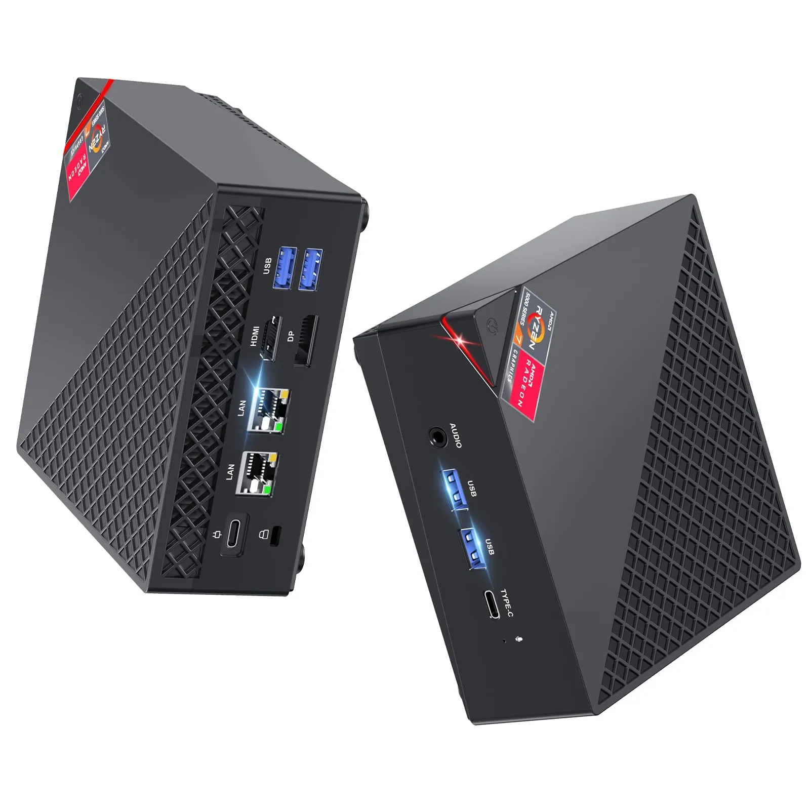 ACEMAGICIAN AM06PRO Mini PC, AMD Ryzen 7 7730U (8C/16T, Fino a 4.5GHz), Mini Computer 16GB DDR4/512GB M.2 SSD,AMD Radeon Vega 8 2000MHz, Dual Ethernet/WIFI 6/Type-C/per Ufficio