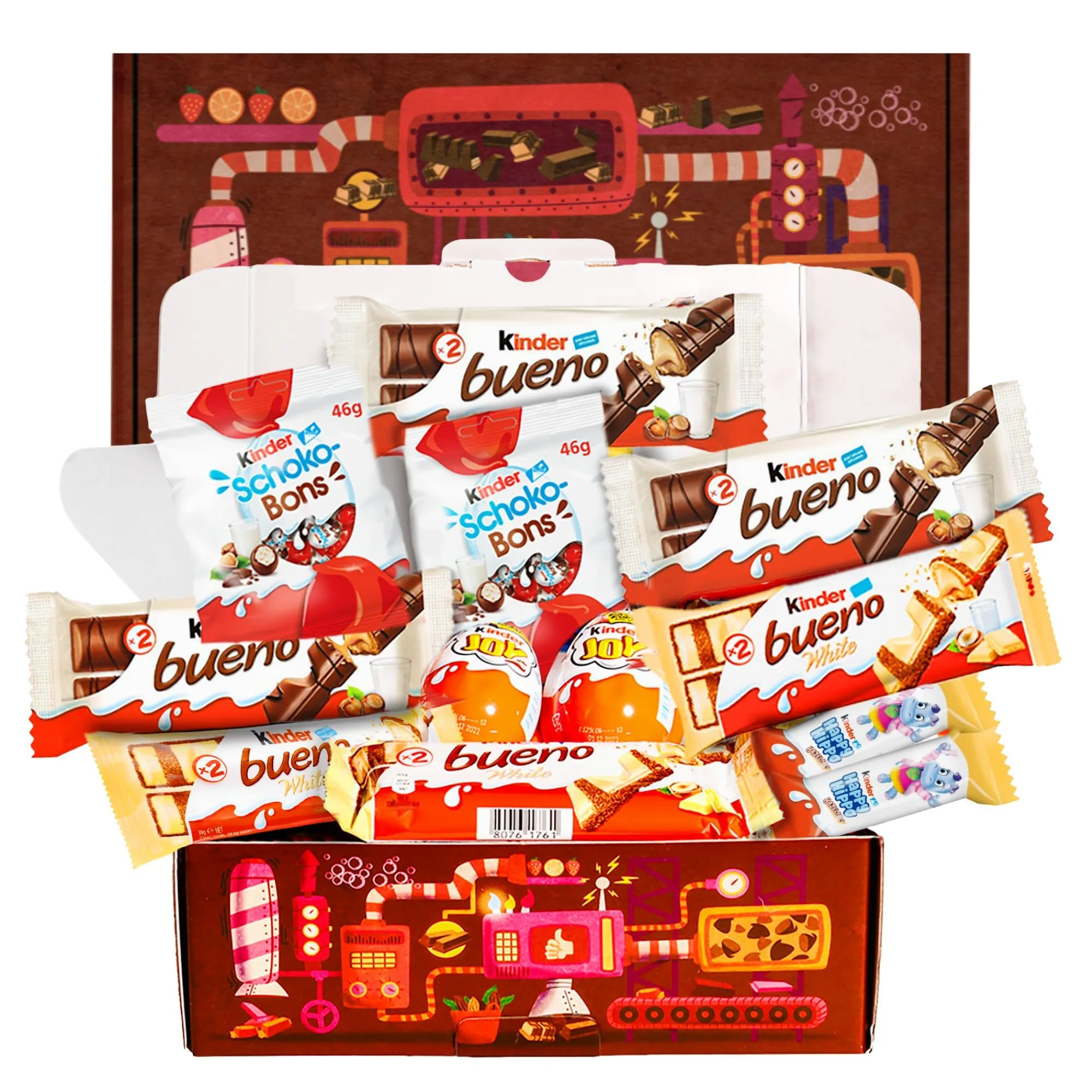 Regalo Cioccolato, Confezione regalo di cioccolatini, Regalo originale per compleanni, bambini, coppie: Kinder Bueno, Kinder Joy, Happy Hippo, Schoko Bons.