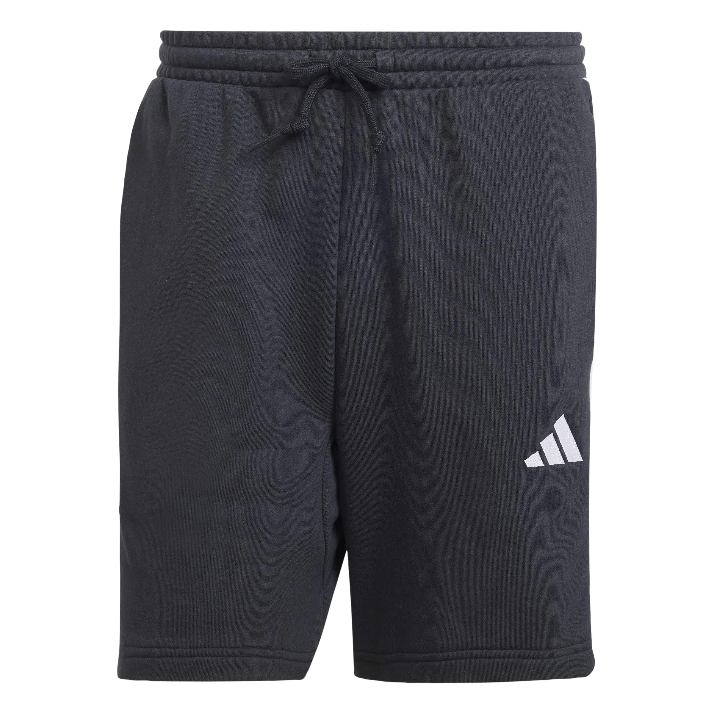adidas Uomo Essential Three Stripes French Terry Short, Black/White, S