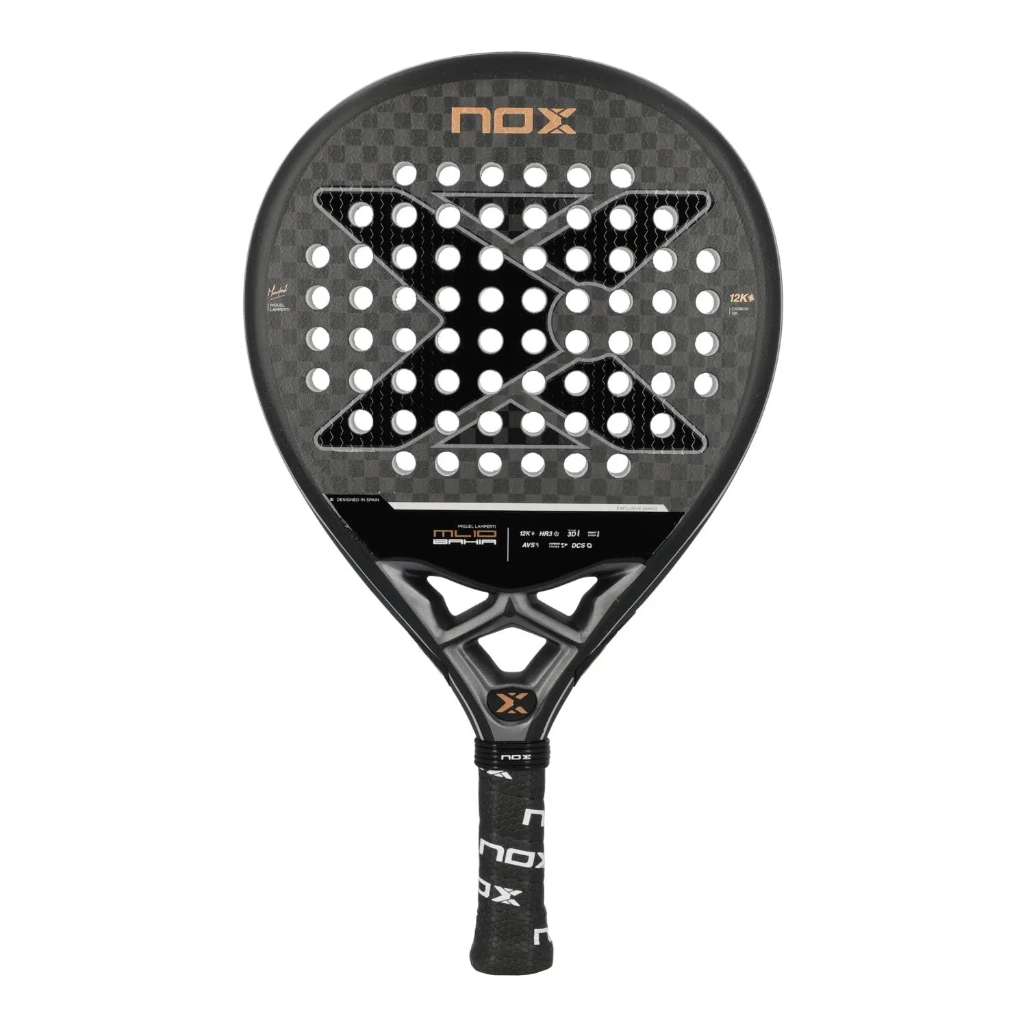 NOX Miguel Lamperti ML10 Bahia Luxury Series 12K - Racchetta da paddle a goccia per avanzate e competizione, 12 K, nucleo in EVA HR3, superficie ruvida