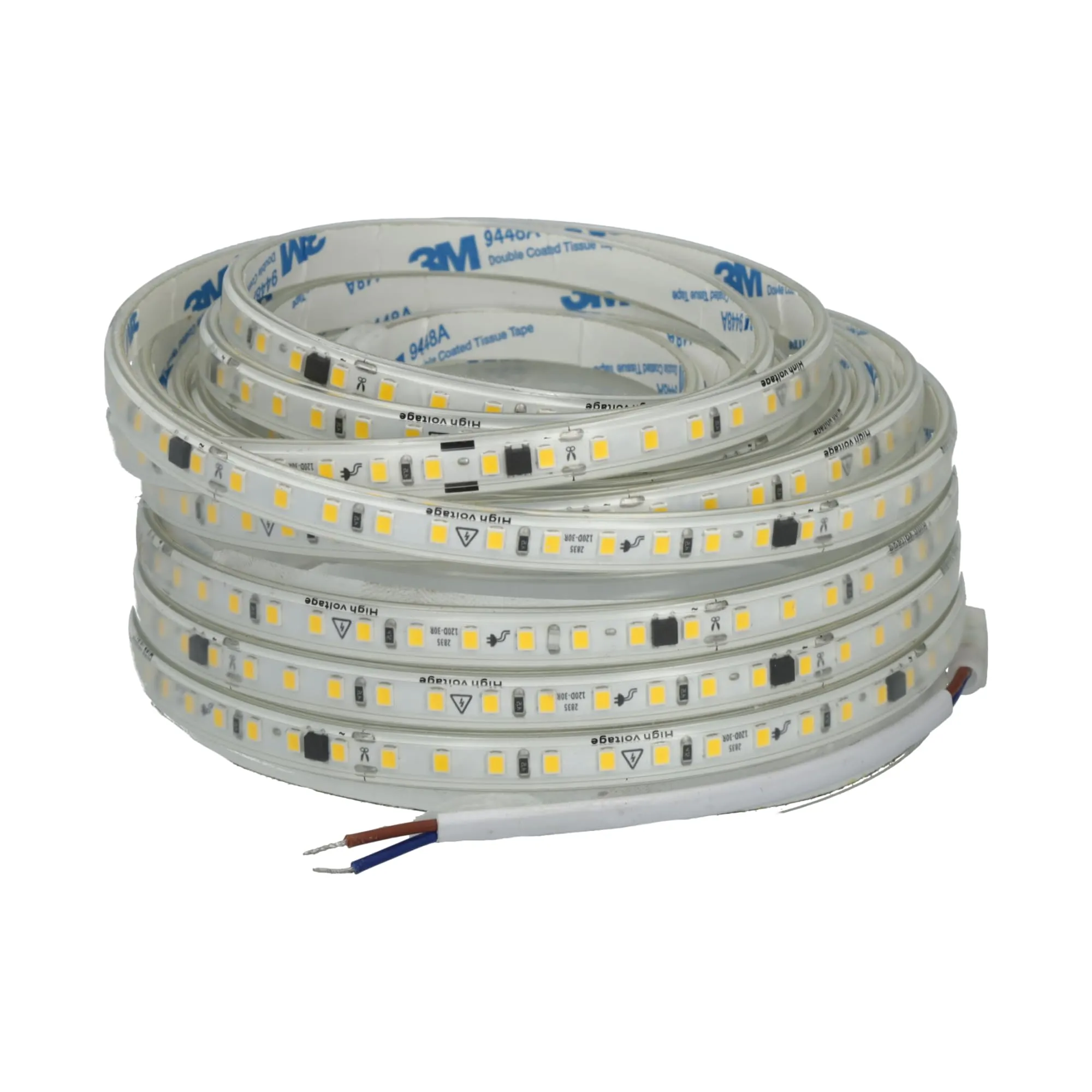 Jandei - Striscia luminosa a LED auto-rettificata 220 V 12 W/m 600 LED 5500 Lm, tagliabile e autoadesivo, larghezza 8 mm. IP65, Ideale illuminazione e decorazione per esterni - Bobina 5 m (luce