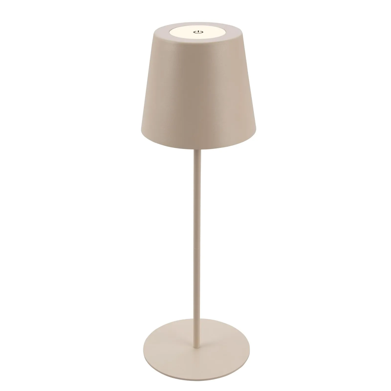 Briloner - Lampada da tavolo LED senza fili con touch, regolabile in altezza, dimmerabile a livelli, lampada da comodino, lampada da lettura, lampada da tavolo, da esterno, 36x10,5 cm, colore beige