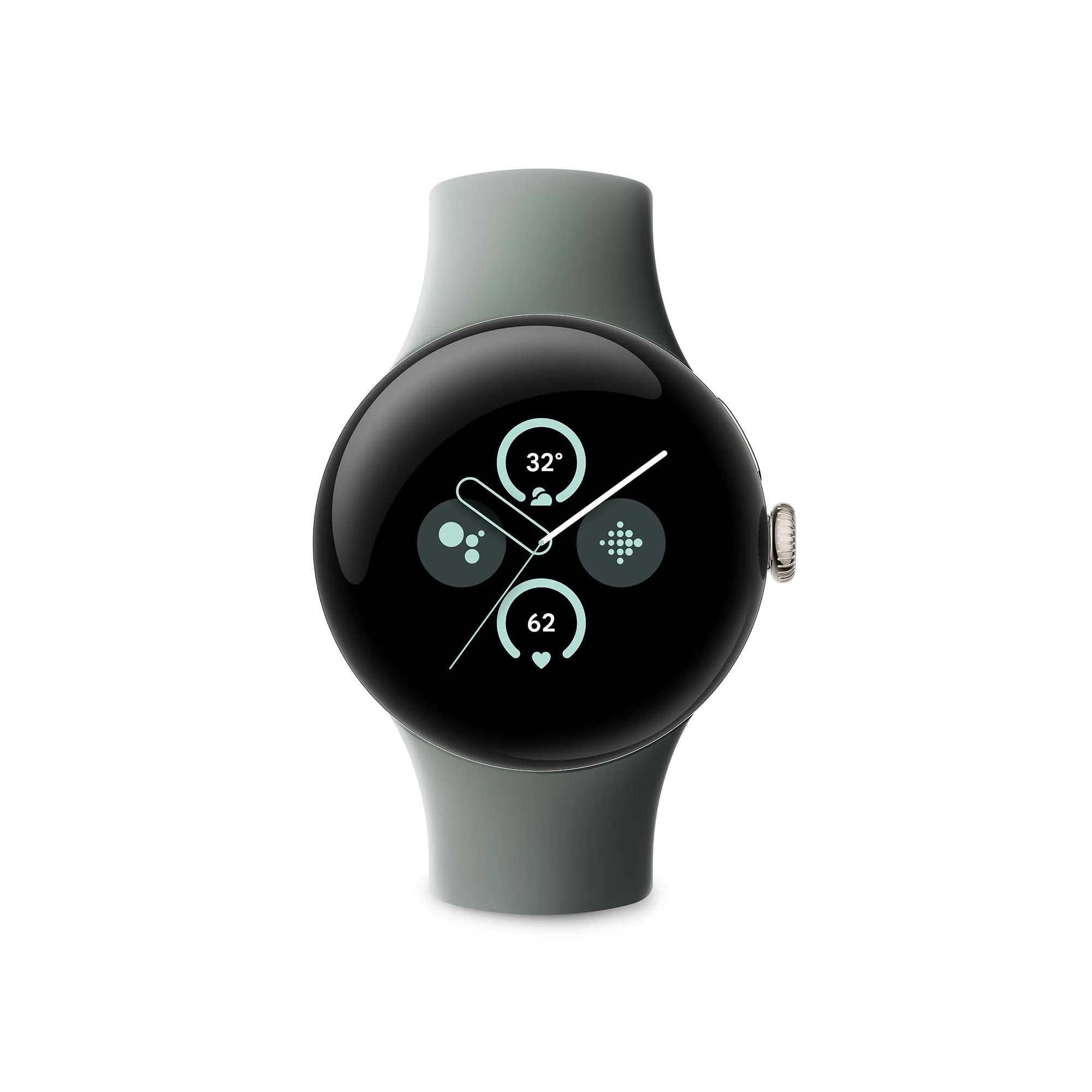 Google Pixel Watch 2 da Fitbit e Google - Monitoraggio battito cardiaco, Gestione stress, Funzionalità di sicurezza - Smartwatch Android - Cassa in alluminio - Cinturino sportivo grigio verde - Wi-Fi