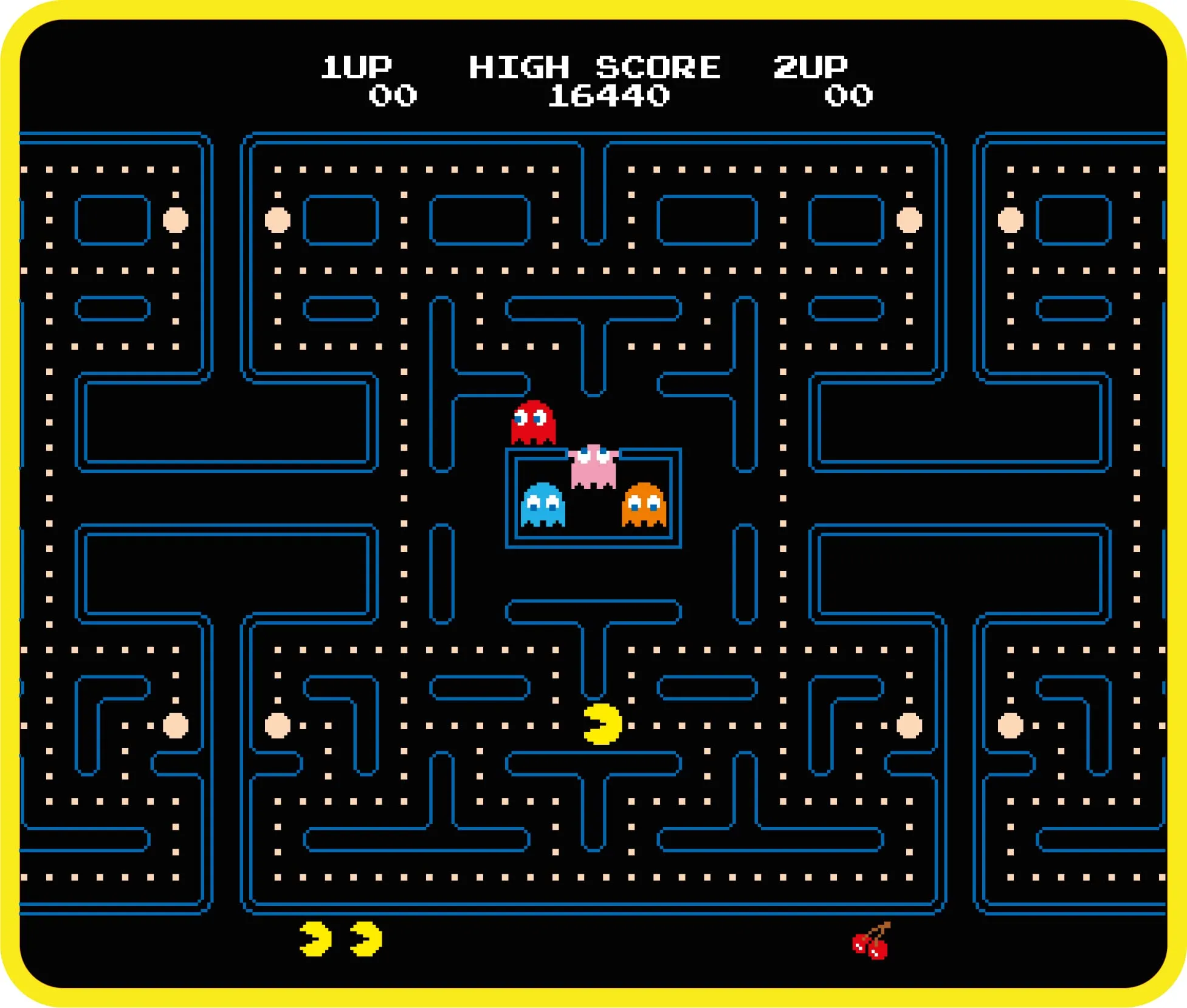 Konix Pac-Man Tappetino per mouse gaming 32 x 27 cm - Superficie in silicone 3D ultrasottile - Base antiscivolo in gomma - Nero e giallo