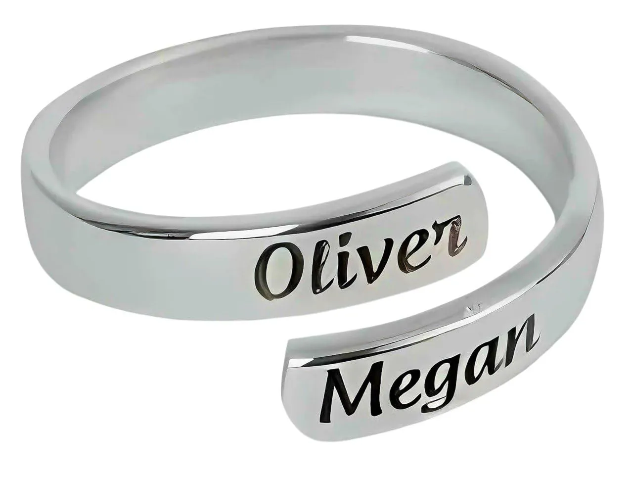 Generico Anello Personalizzato con Incisione – Nome, Frase o Data – Regalo Romantico per Coppia, Lui o Lei – CollanaDream (Argento)