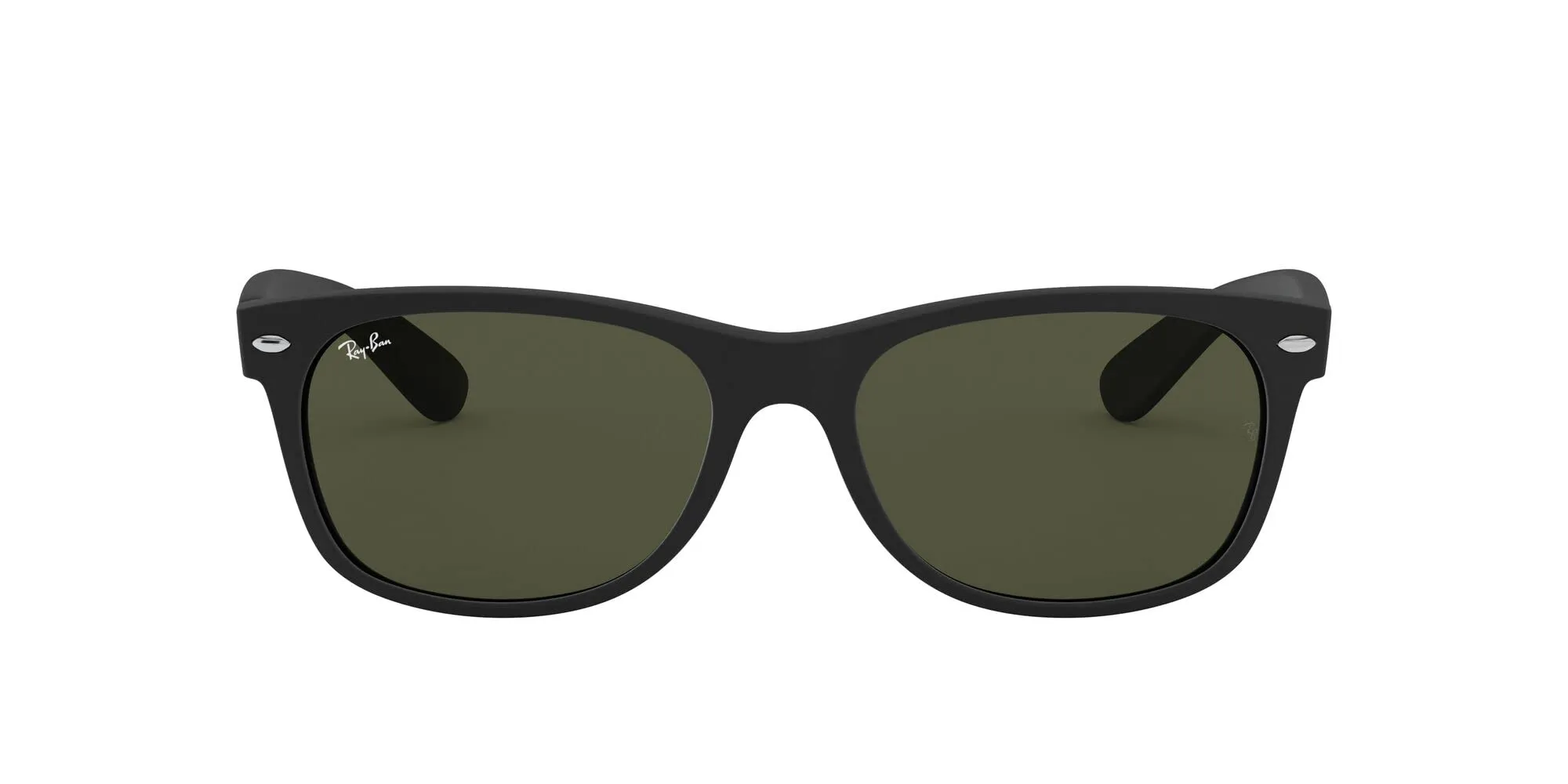 Ray-Ban RB2132 New Wayfarer - Occhiali da sole unisex adulto, Nero opaco (Black Rubber), 52 mm