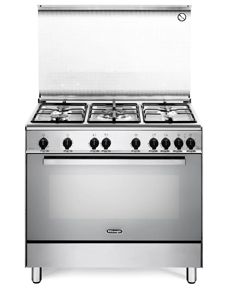 DGVX96SG - Cucina a gas con forno, 5 fuochi, inox, 90x60 cm