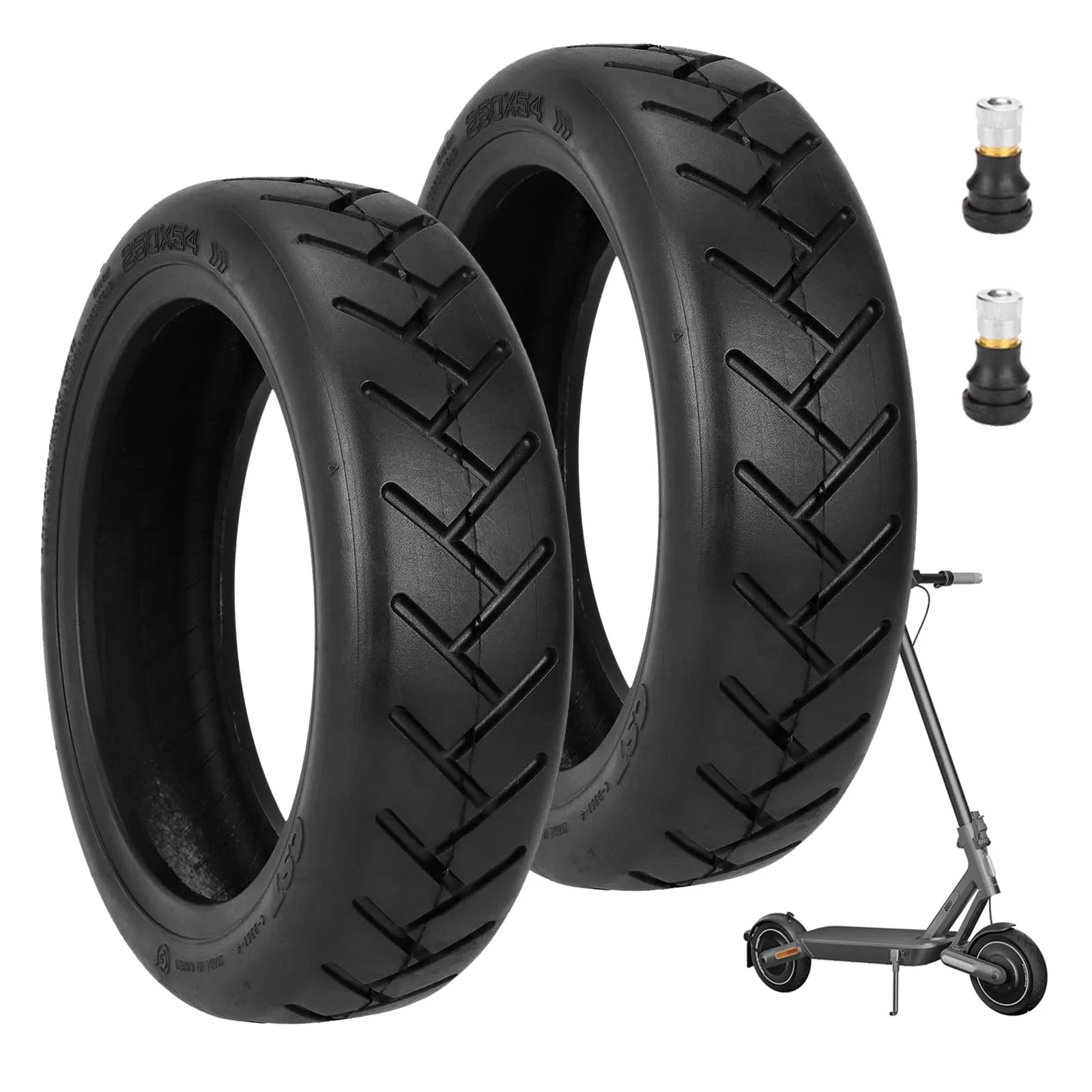 2 Pezzi 250 * 54 Pneumatico Tubeless da 10 Pollici per Xiaomi 4Pro/4Lite Monopattino Elettrico, Pneumatici Tubeless Ispessiti Antideflagranti Ruote di Ricambio per Mi4 Pro Scooter Elettrico