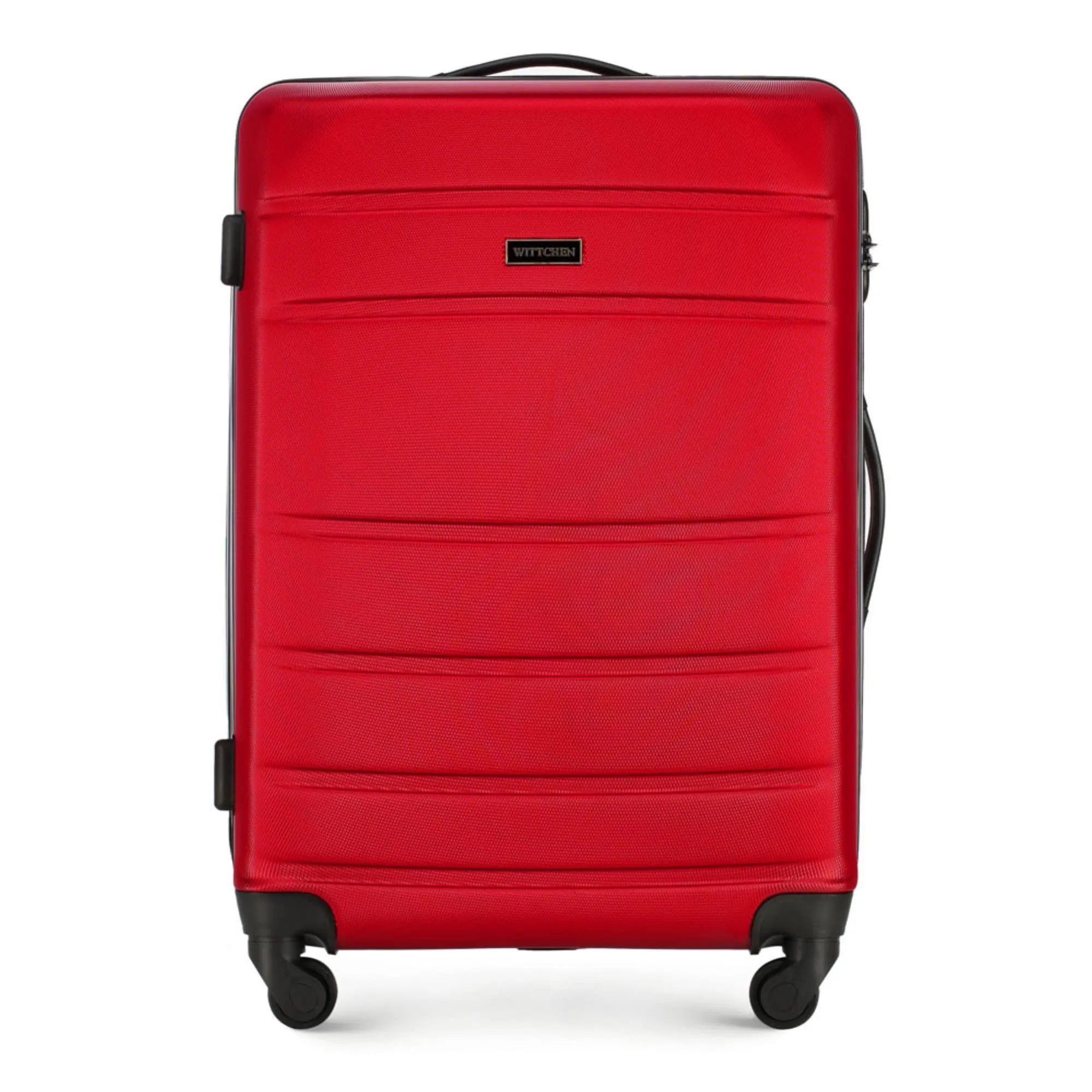 WITTCHEN Valigia Media Trolley Valigia Rigida in ABS Valigia Bagaglio Valigie con 4 Ruote Serratura a combinazione Maniglia telescopica Globe Line rosso Ryanair/ITA Airways/easyJet/Wizz Air