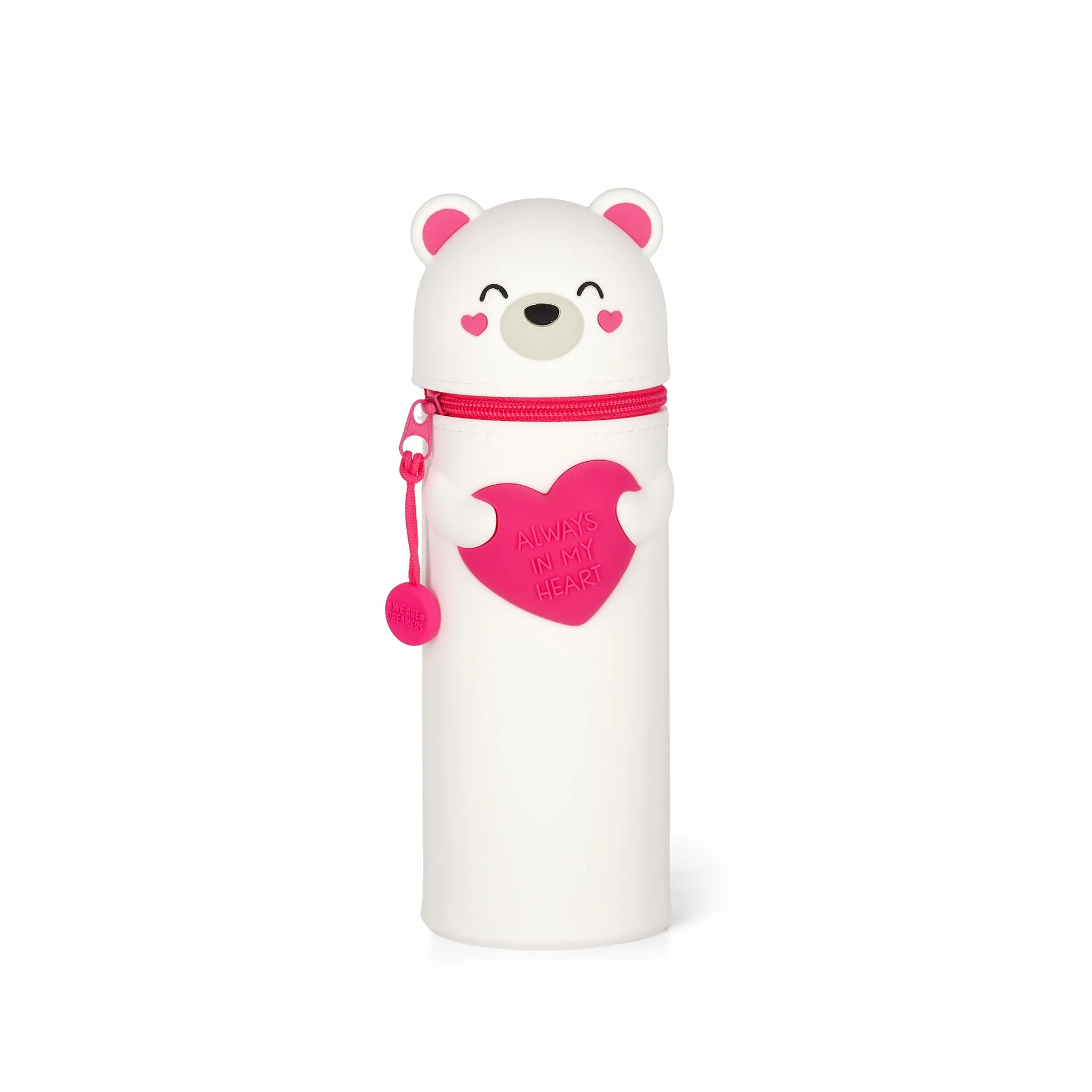 Legami - Astuccio 2 in 1 in Morbido Silicone - Kawaii, Astuccio Scuola a Forma di Orso Polare, Edizione Limitata, Portapenne da Tavolo, Chiusura con Cerniera, H 18,5 cm